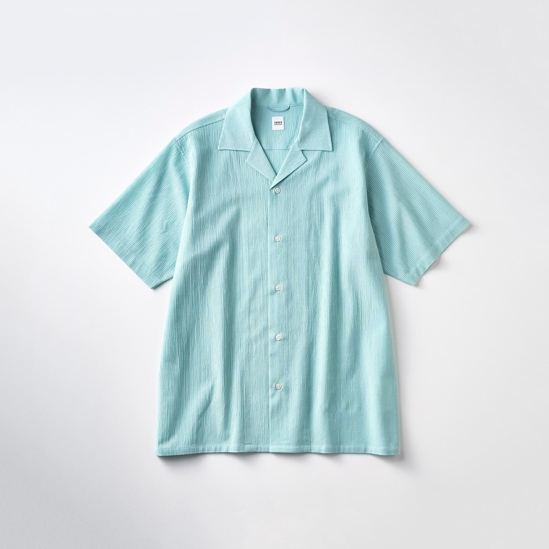 TAKEO KIKUCHI「【通気性】トリコットサッカー オープンカラー シャツ」|シャツ・ブラウス|