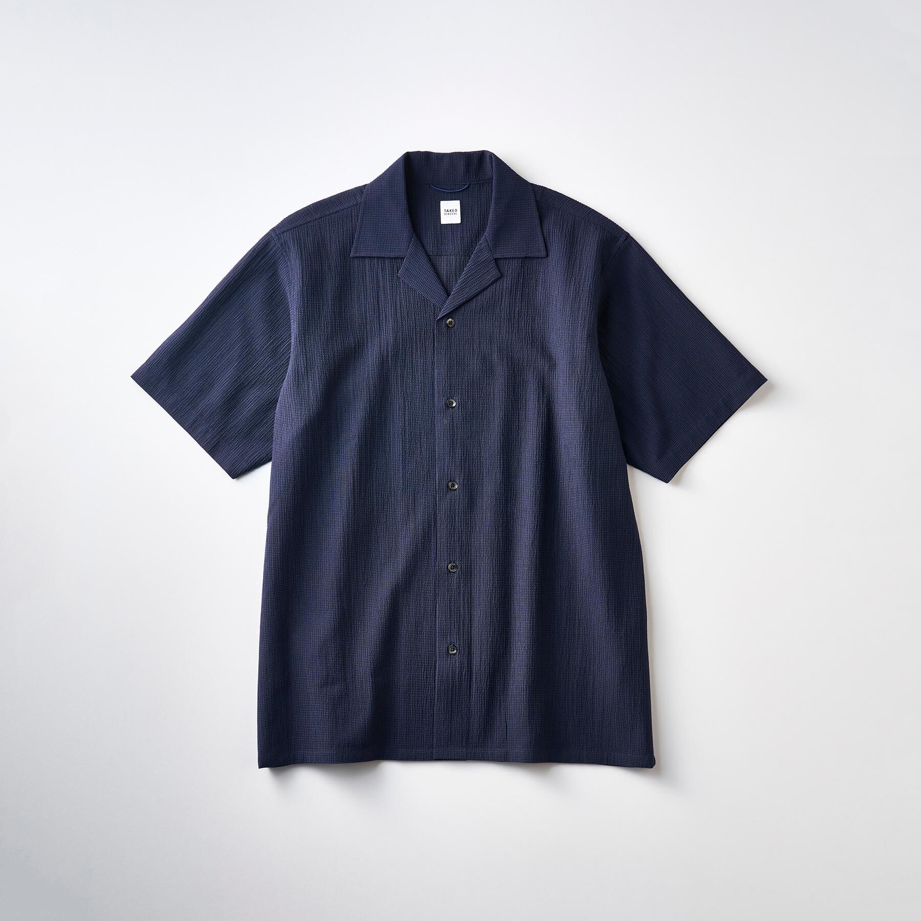 TAKEO KIKUCHI「【通気性】トリコットサッカー オープンカラー シャツ」|シャツ・ブラウス|