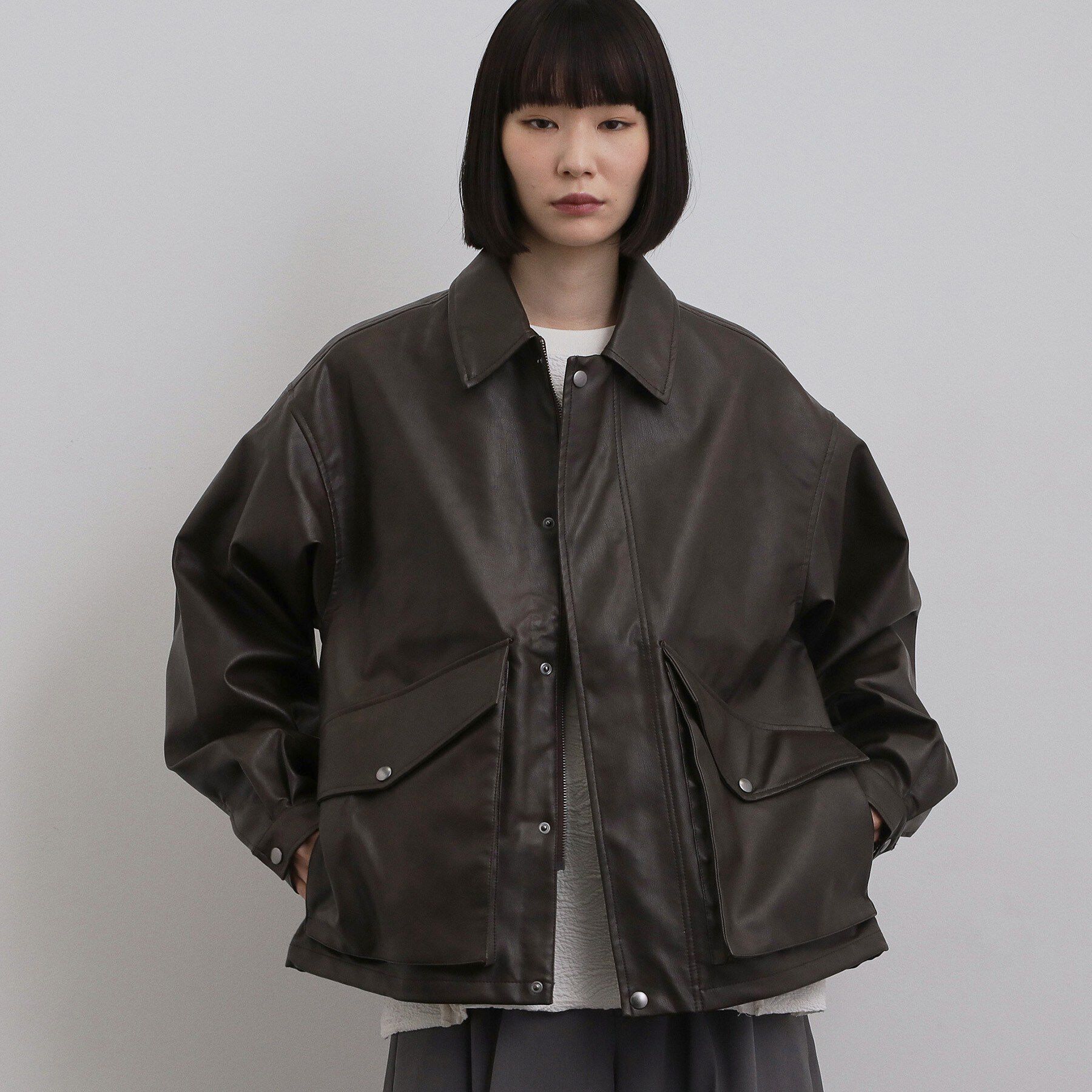 tk.TAKEO KIKUCHI「シンセティックレザーフライトジャケット」|ブルゾン・スタジャン|