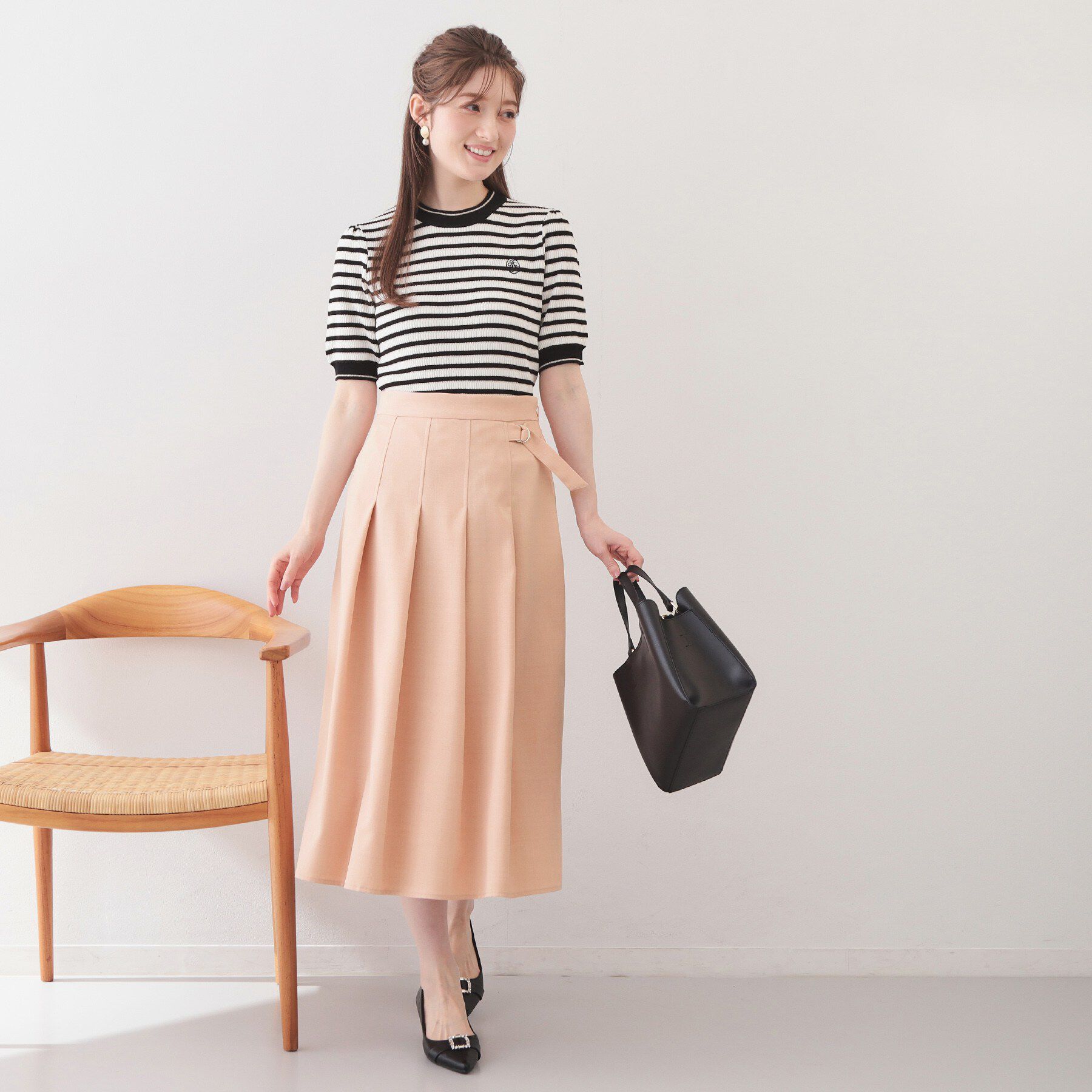 index「麻調ツイルラップ風プリーツスカート【洗濯機OK/イージーアイロン/防シワ】」|スカート|