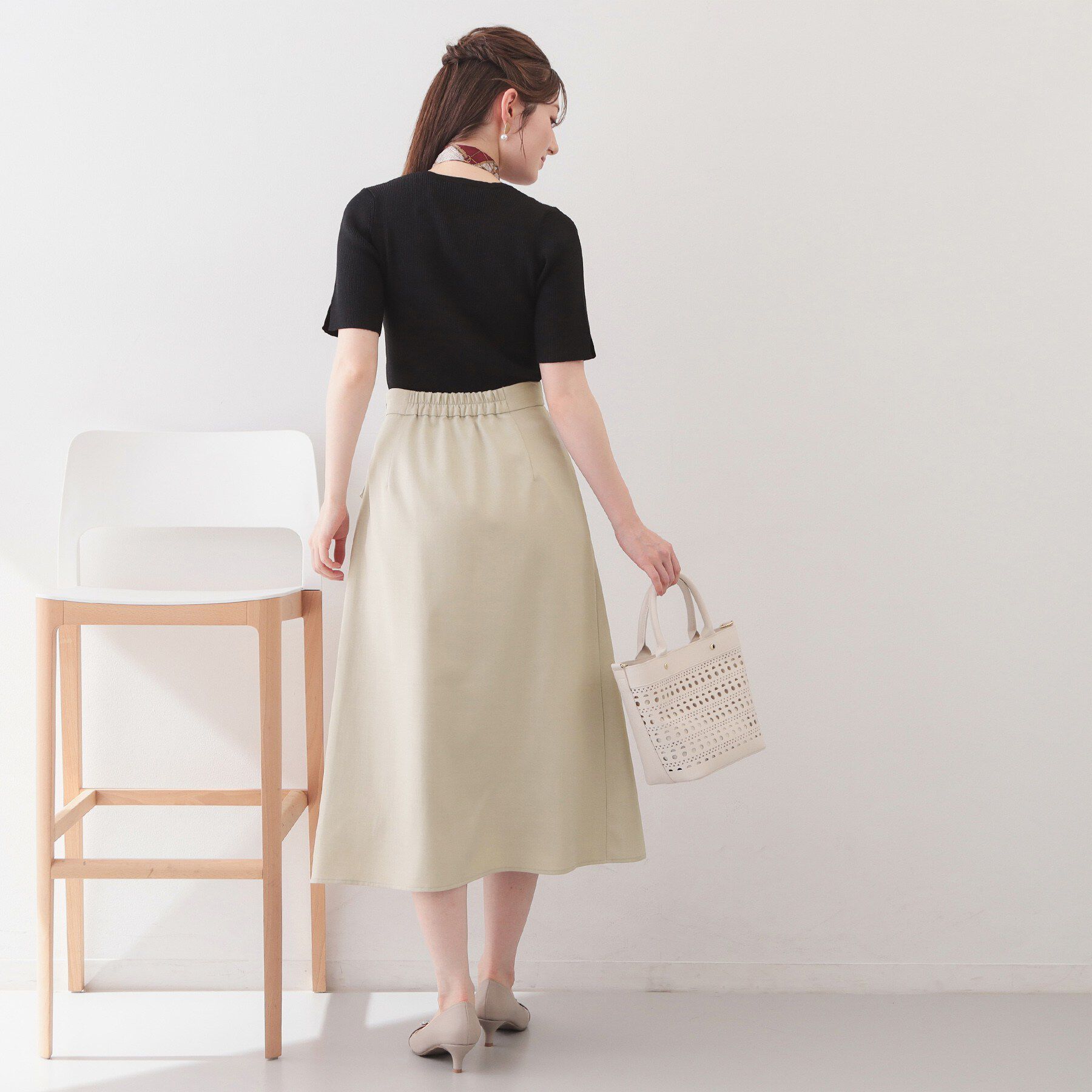 index「麻調ツイルラップ風プリーツスカート【洗濯機OK/イージーアイロン/防シワ】」|スカート|