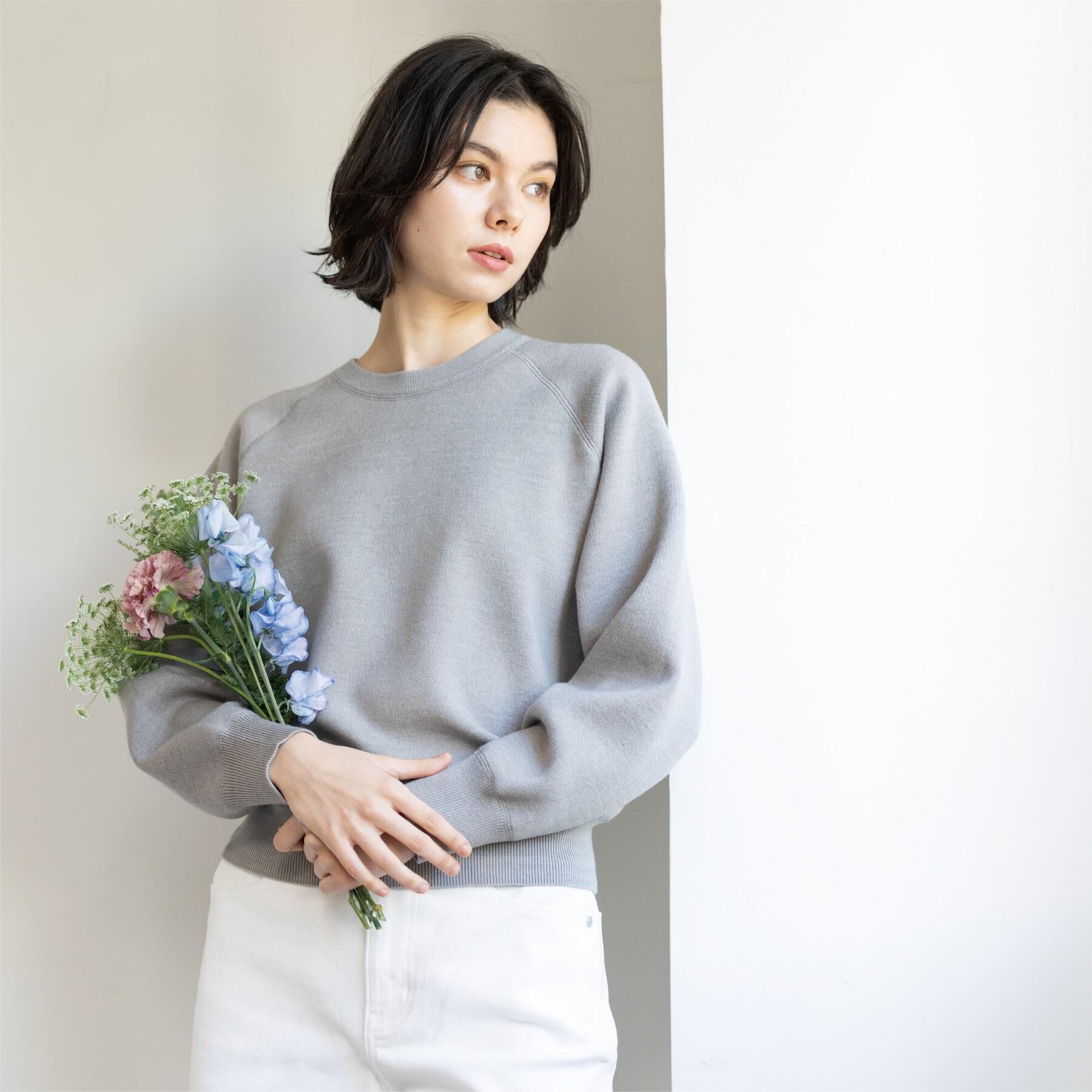 OPAQUE.CLIP「スウェットライクニット【洗濯機OK】」|ニット・セーター|