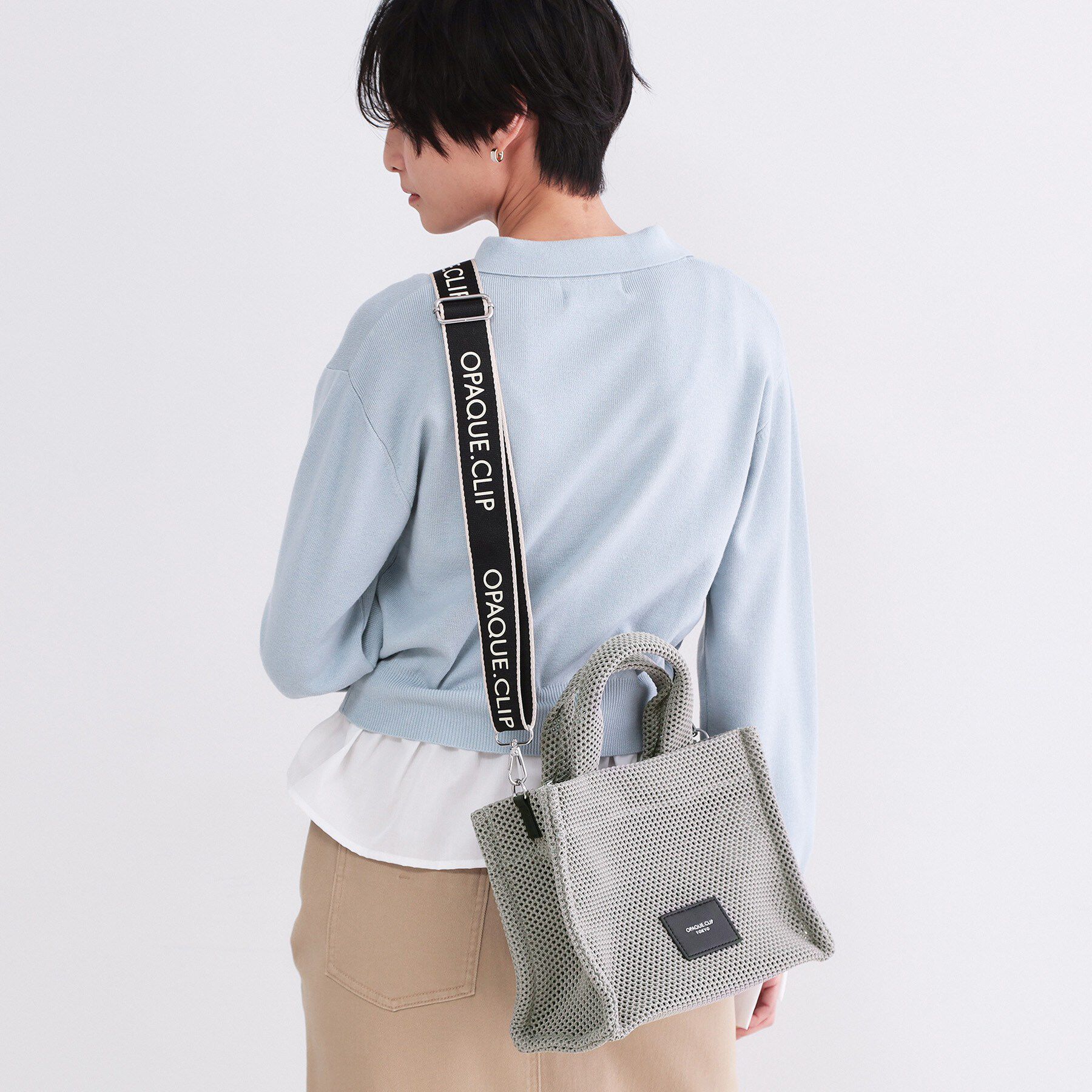 OPAQUE.CLIP「メッシュスクエアミドルトートバッグ【2WAY】」|トートバッグ|