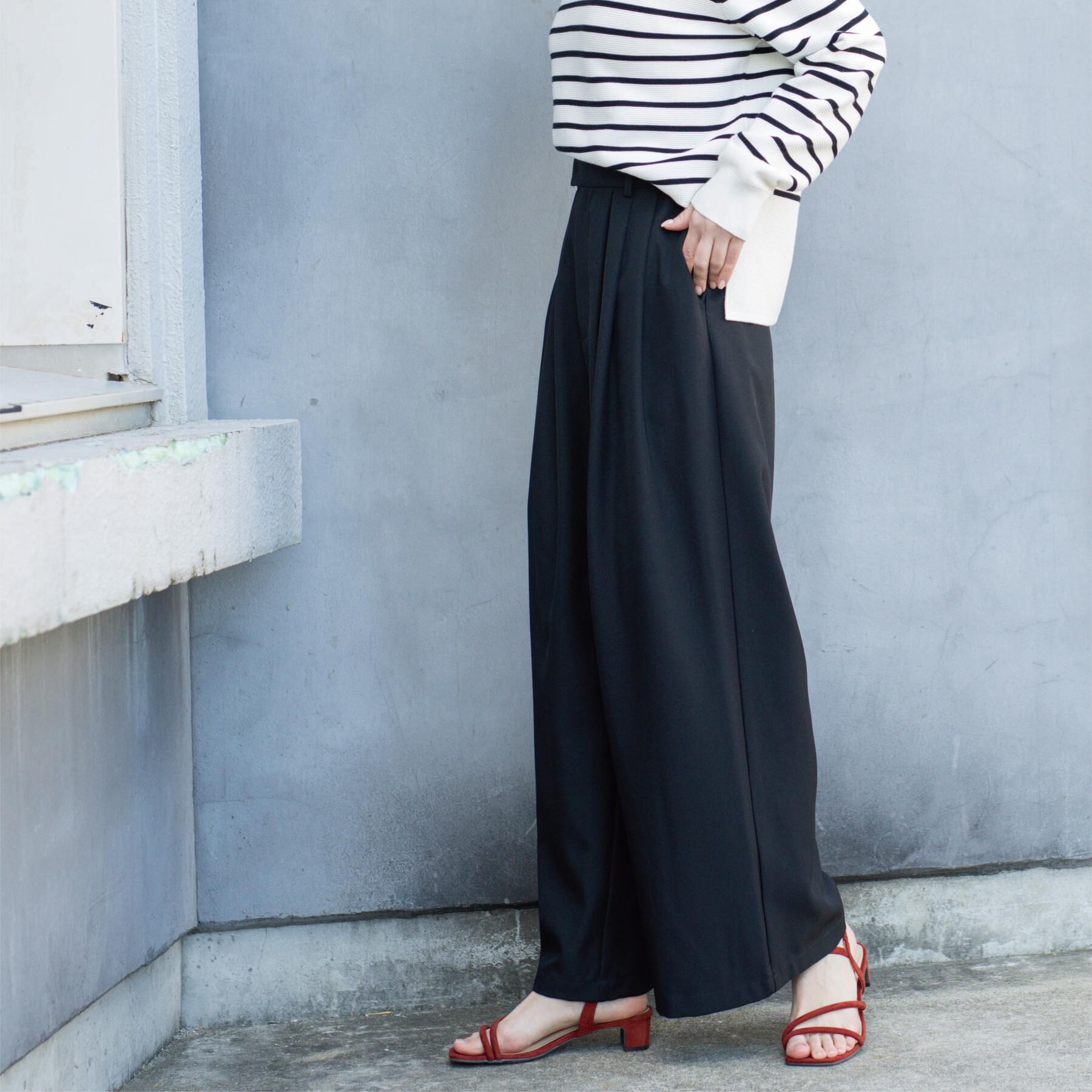 OPAQUE.CLIP「美脚ストレッチ イージータックワイドパンツ【洗濯機OK】」|その他|