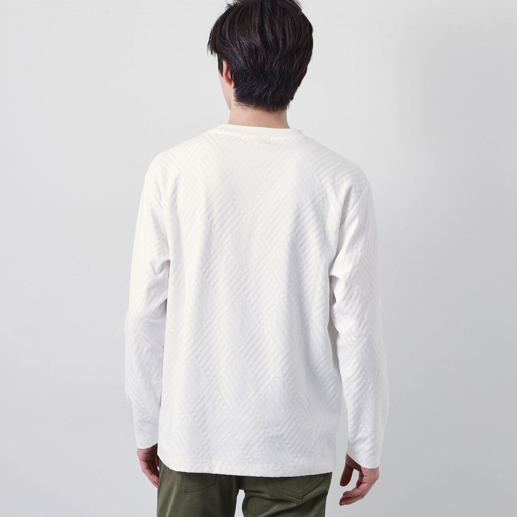 THE SHOP TK「【長く愛せる、定番ロンT】リンクスジャカード長袖Tシャツ」|Tシャツ・カットソー|