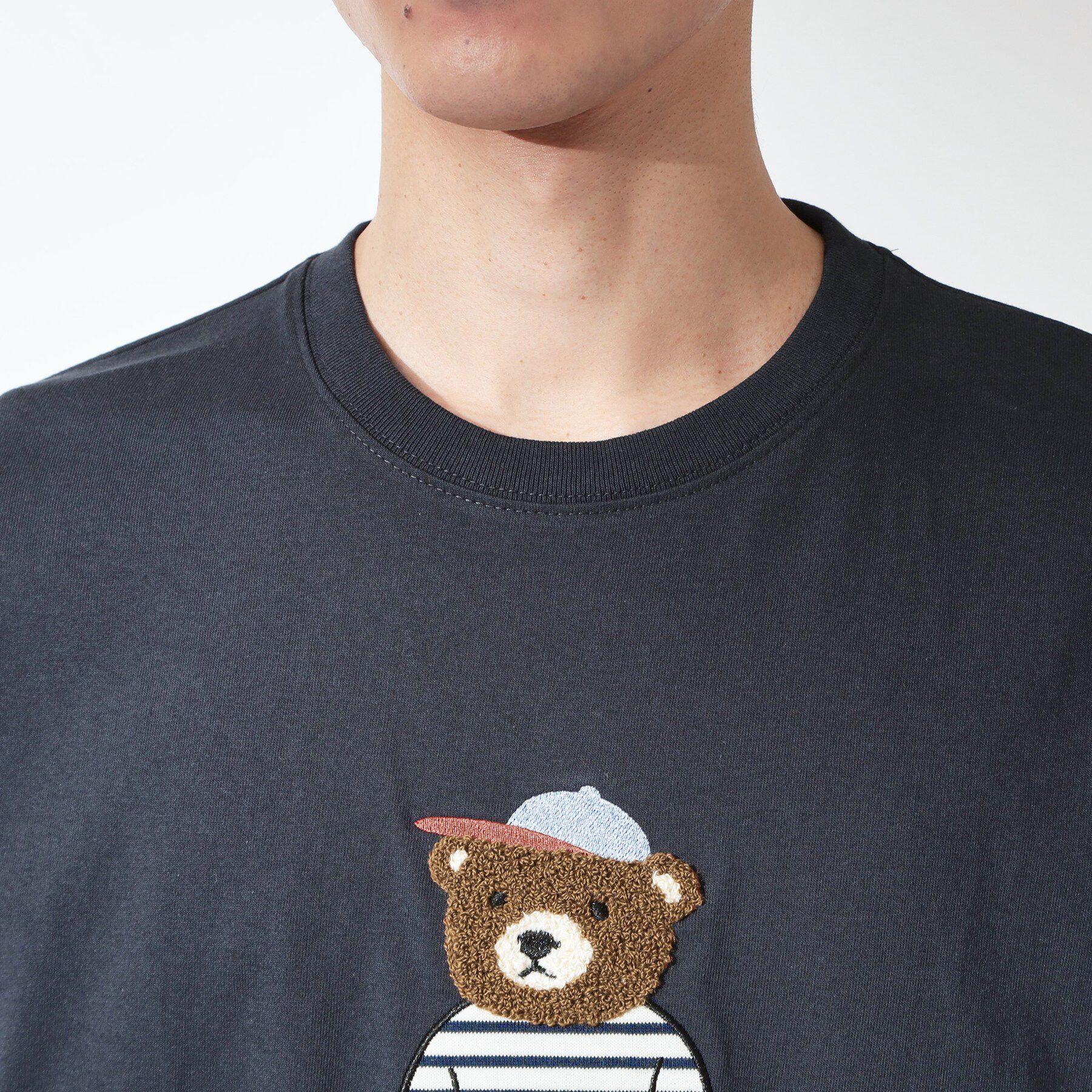 THE SHOP TK「クマ サガラ刺繍 半袖Tシャツ 【洗濯機OK】」|Tシャツ・カットソー|