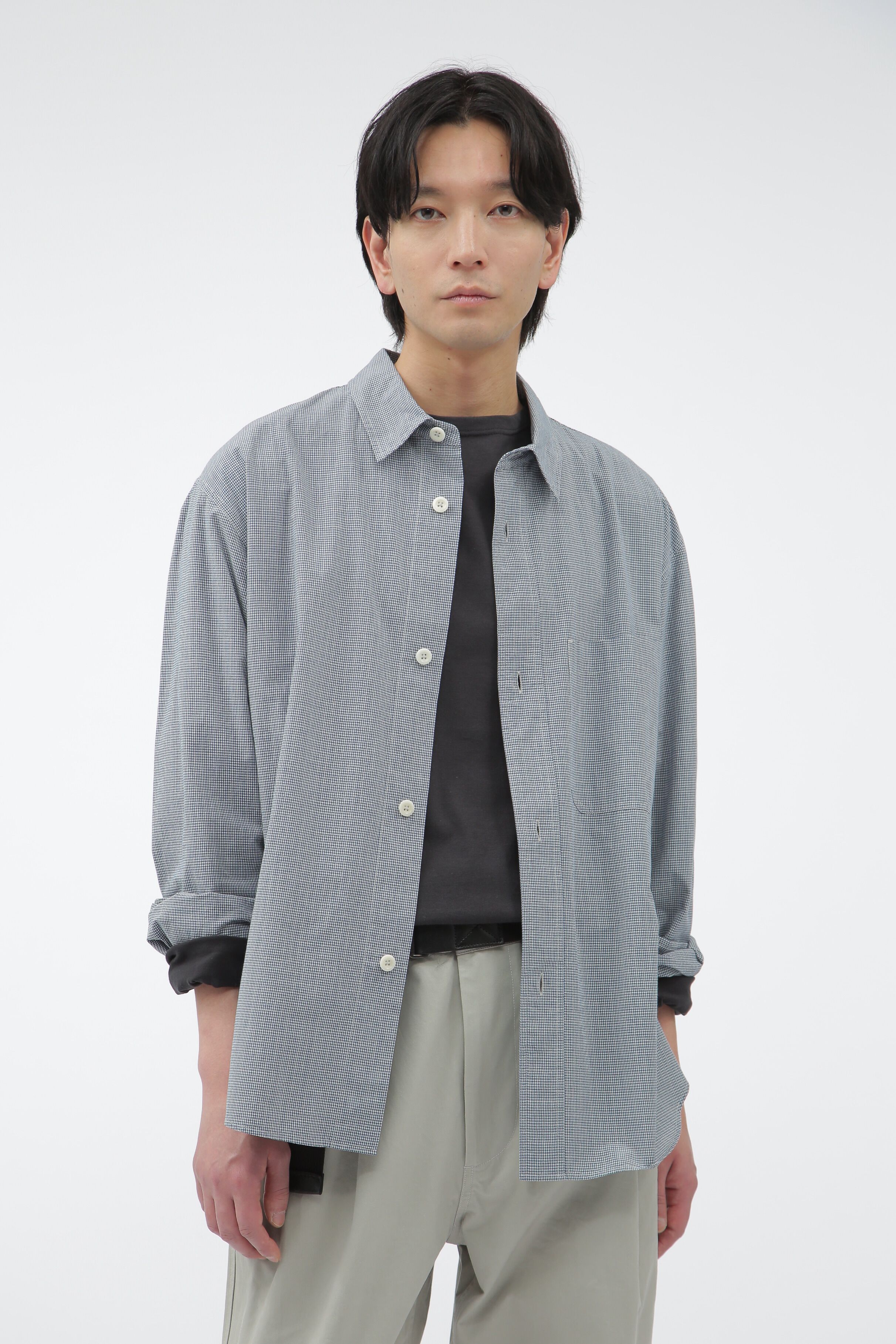 MHL.「TINY GINGHAM COTTON」|シャツ・ブラウス|BLUE