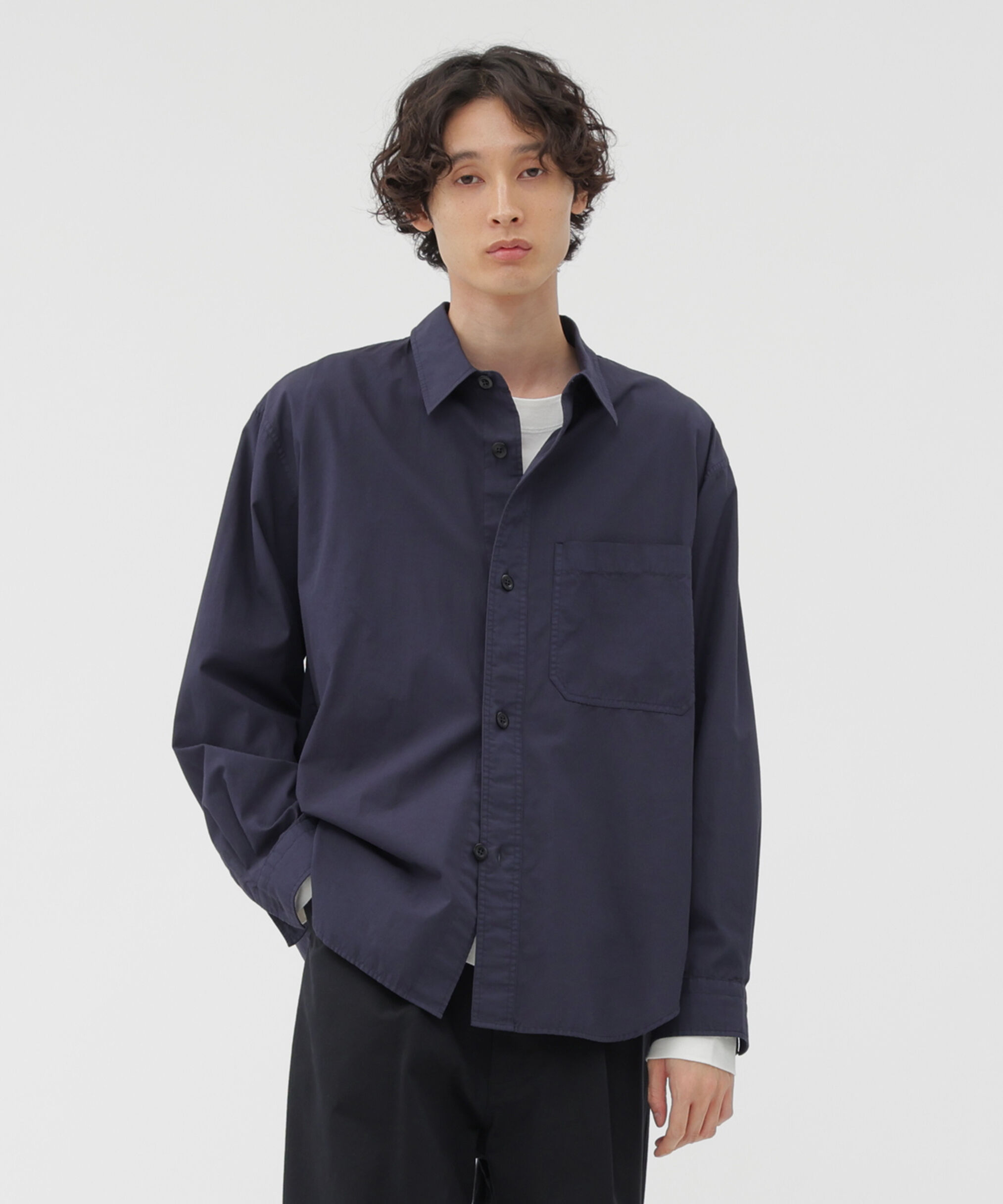 MHL.「GARMENT DYE COTTON SHIRTING SHIRT」|シャツ・ブラウス|NAVY