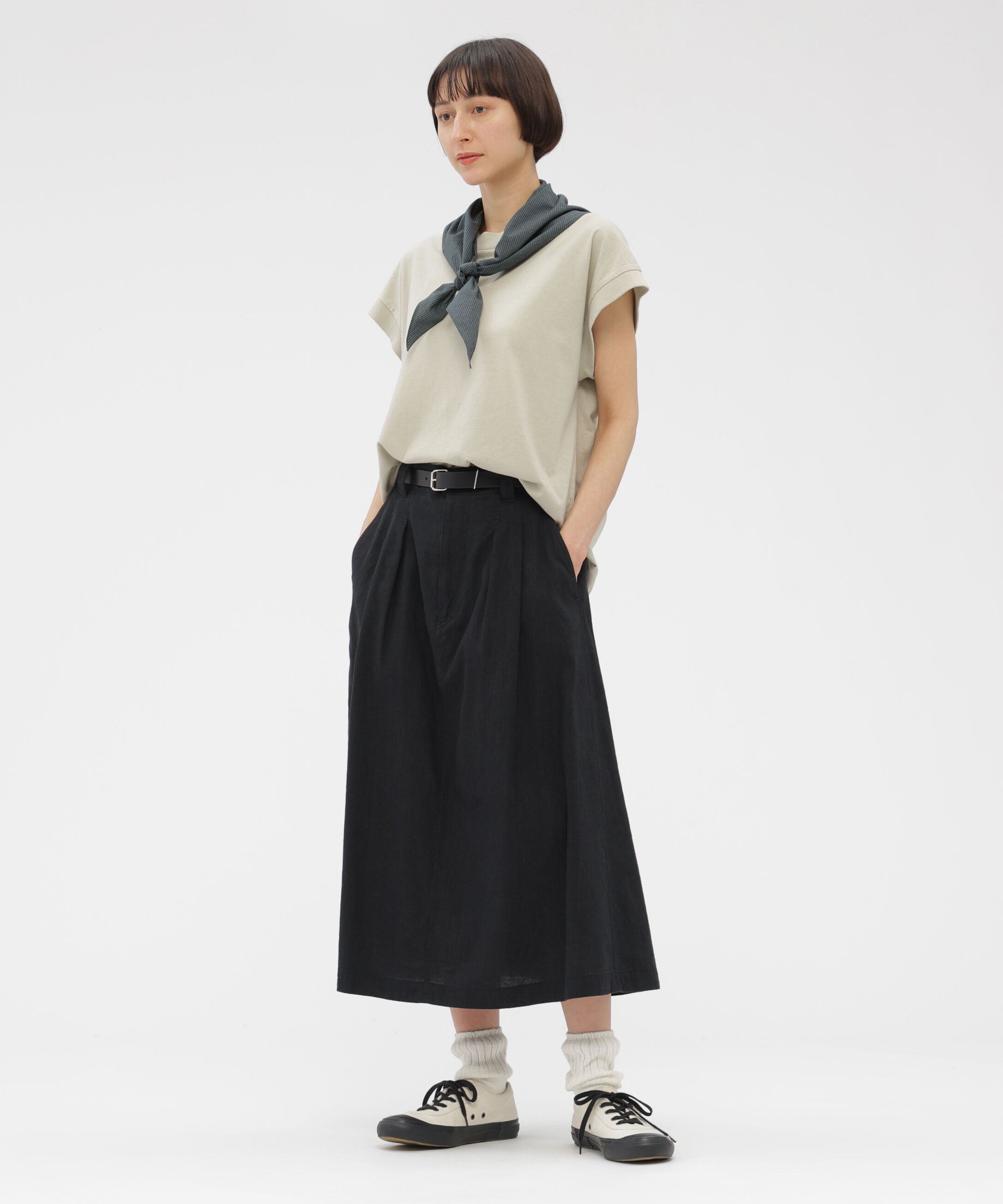 MHL.「FADED LINEN COTTON PLAINWEAVE SKIRT」|スカート|