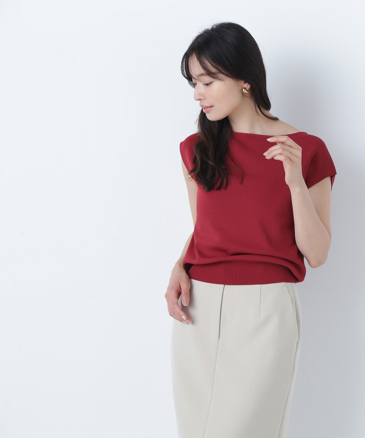  「総針ベーシックシリーズ ボートネックニット」|ニット・セーター|