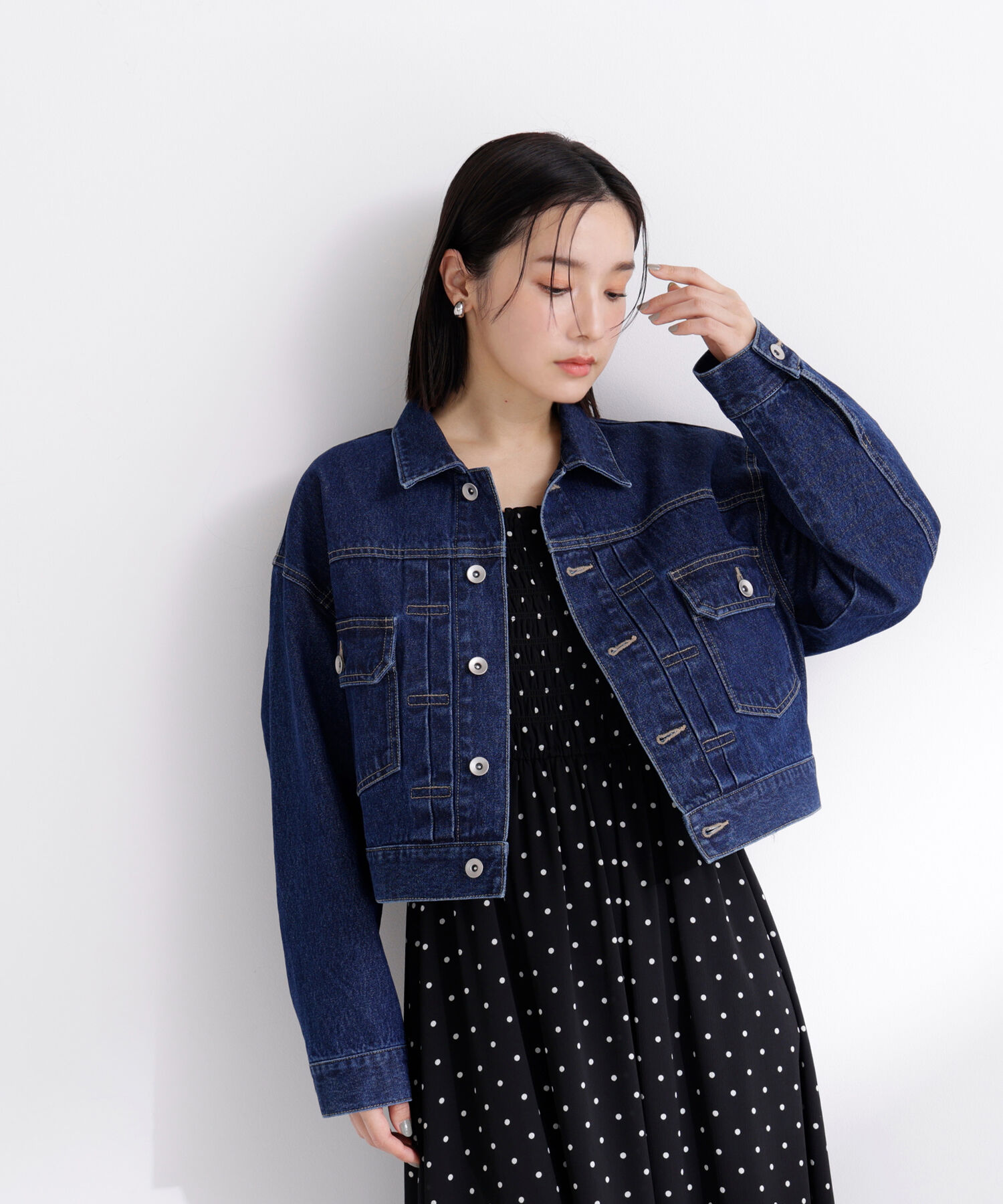  「ショートデニムジャケット」|ブルゾン・スタジャン|