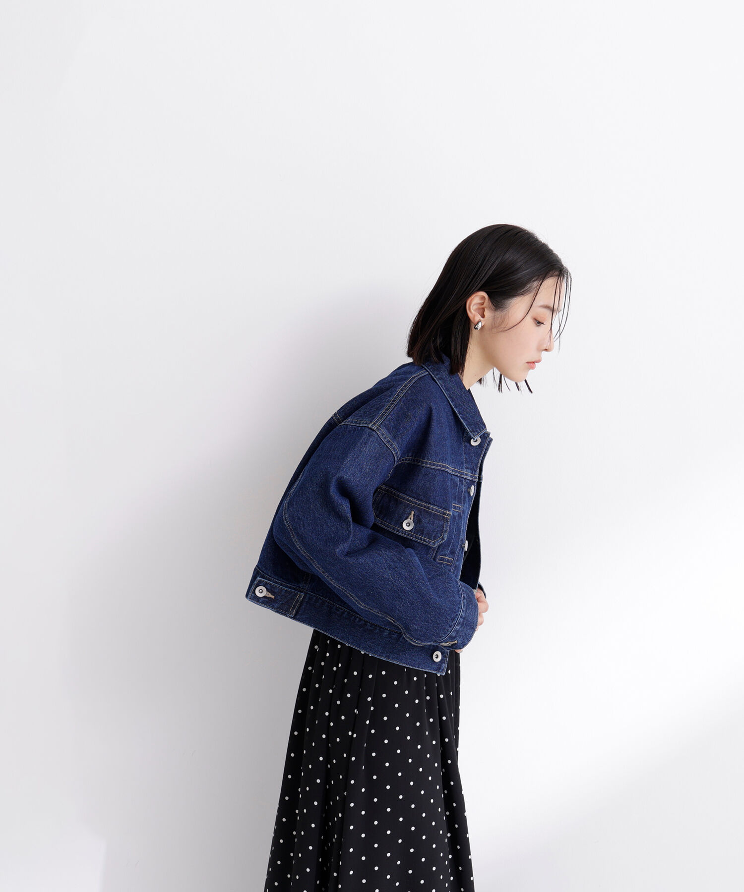  「ショートデニムジャケット」|ブルゾン・スタジャン|