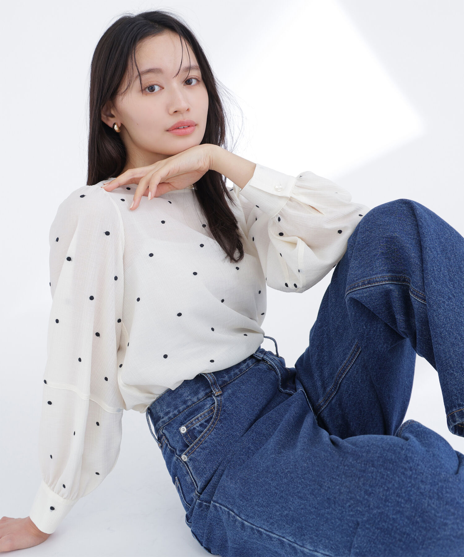  「ドット刺繍ブラウス」|シャツ・ブラウス|オフベース2