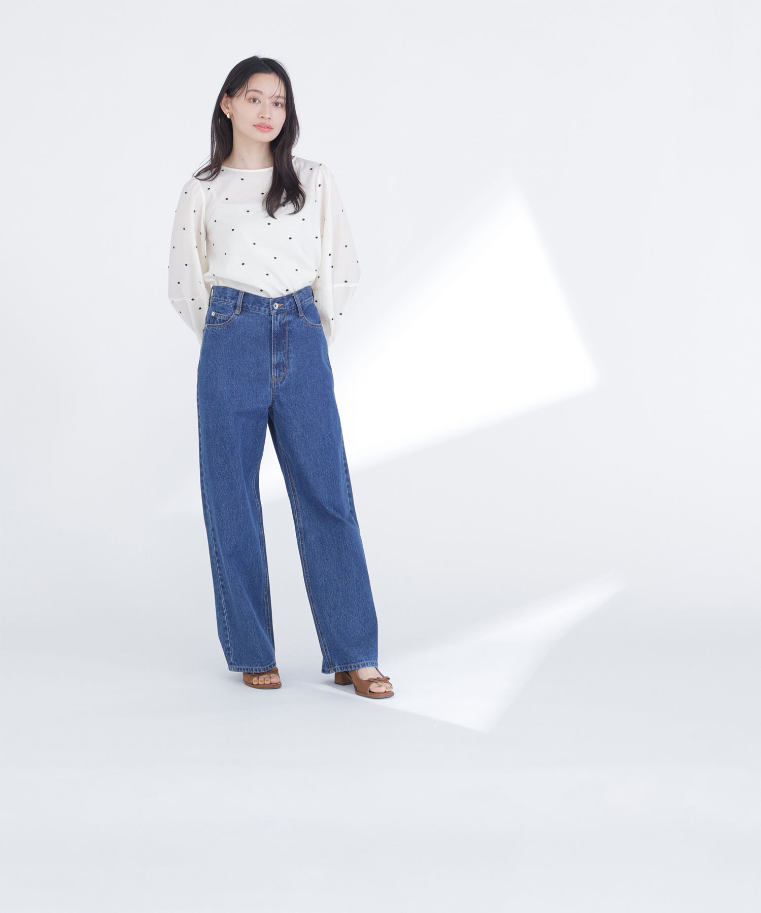  「ドット刺繍ブラウス」|シャツ・ブラウス|