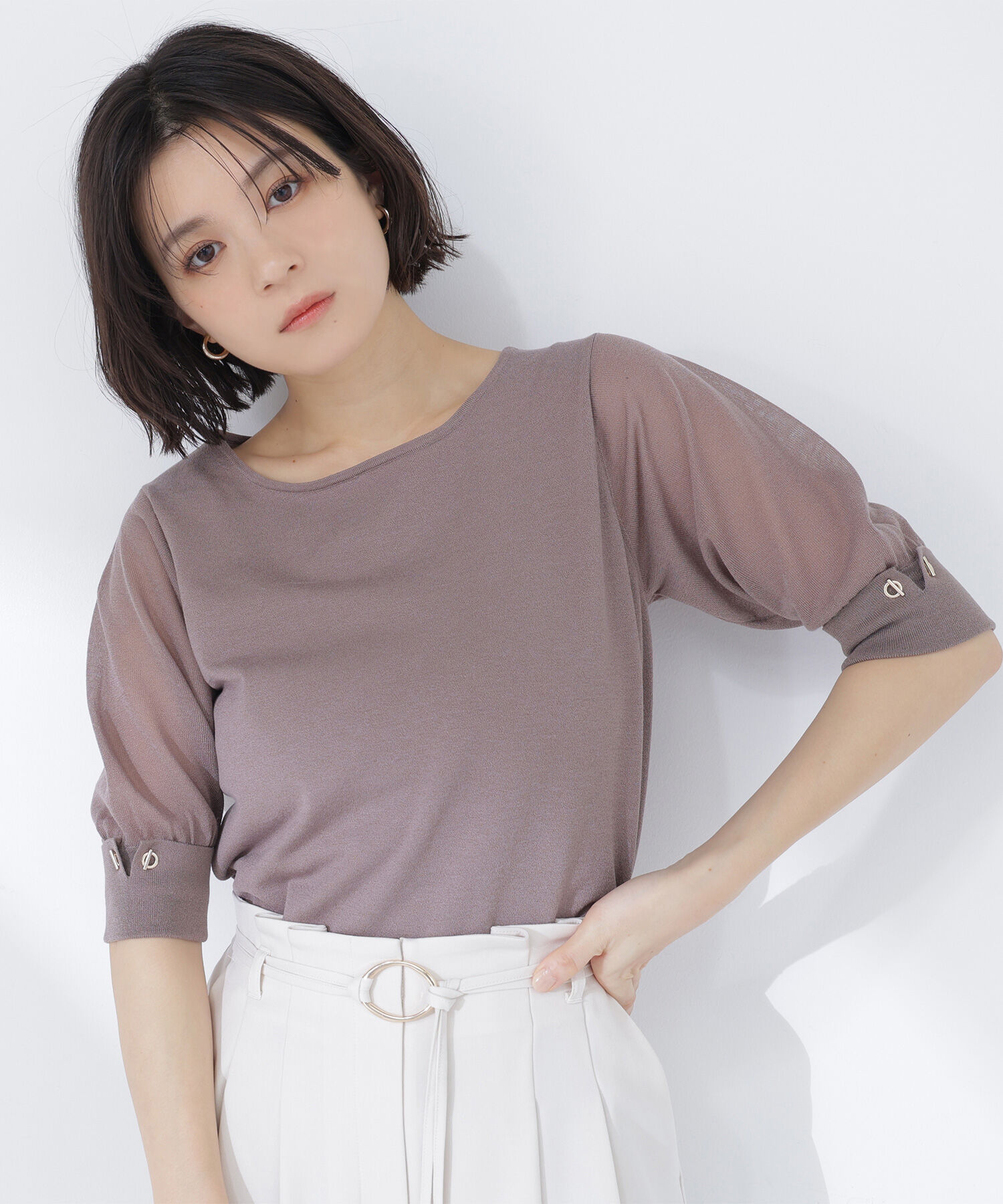  「シアースリーブハトメカフスニット」|ニット・セーター|