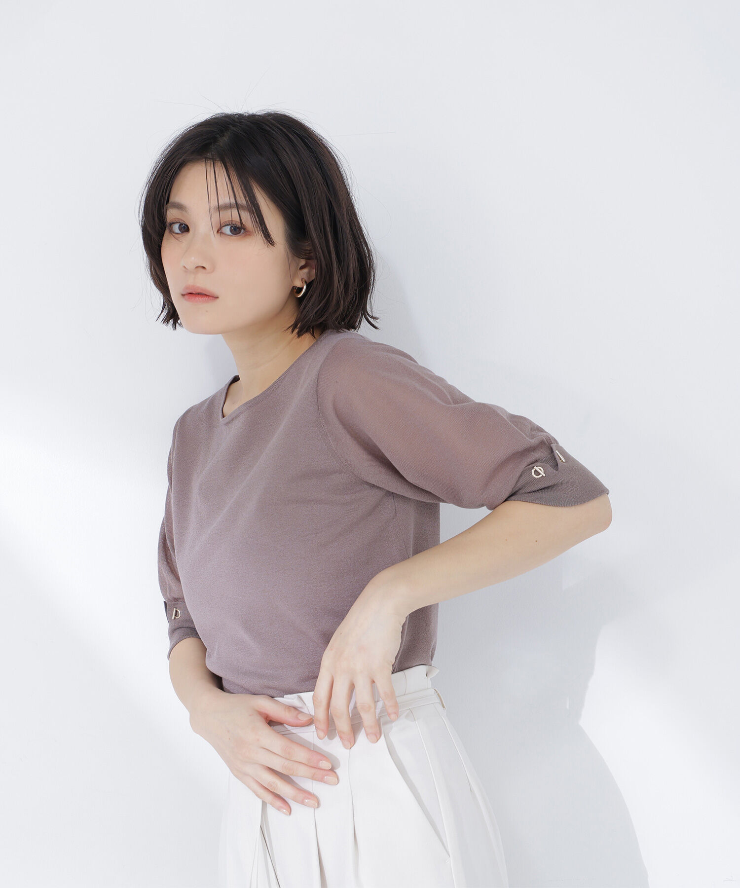  「シアースリーブハトメカフスニット」|ニット・セーター|