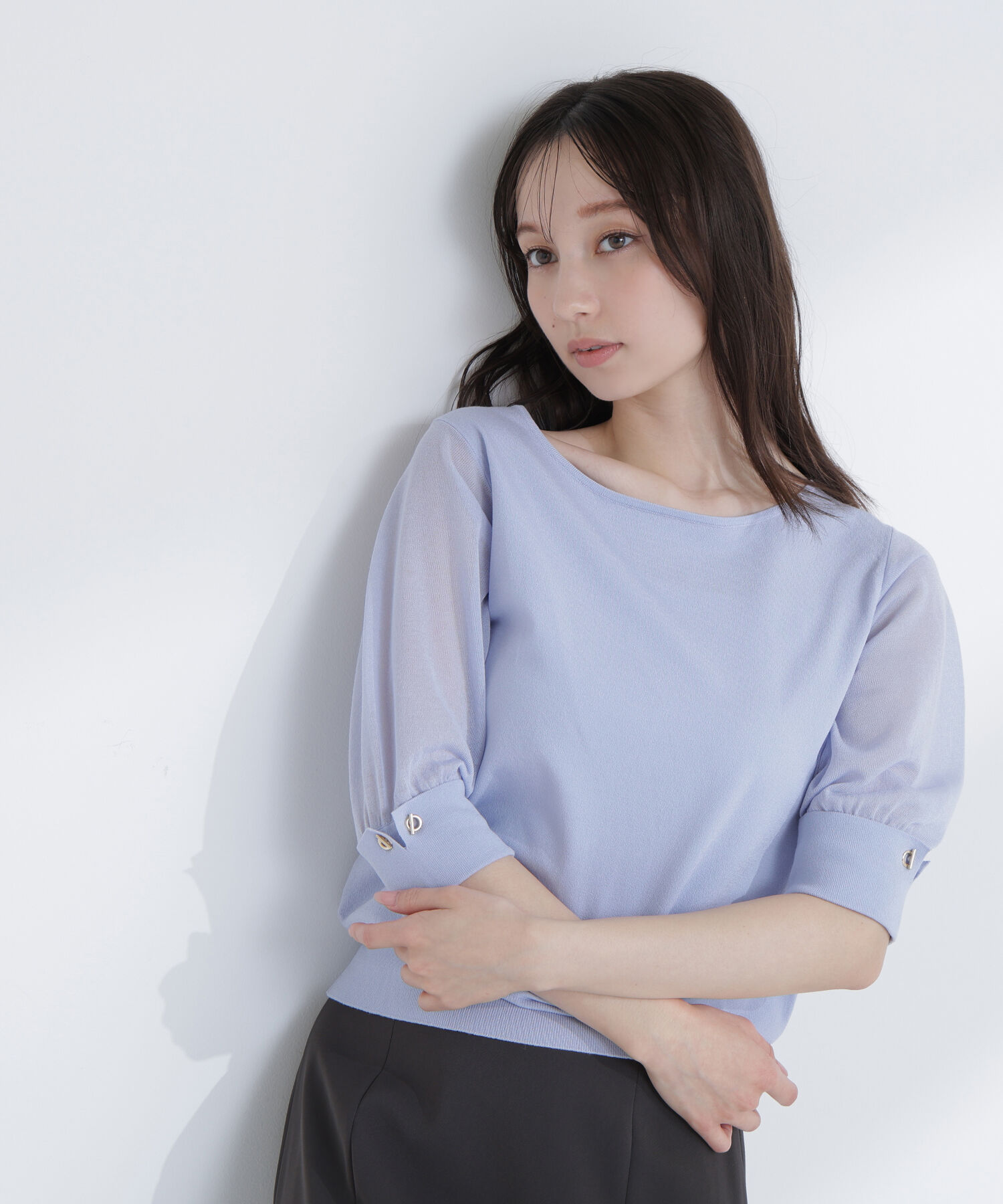  「シアースリーブハトメカフスニット」|ニット・セーター|