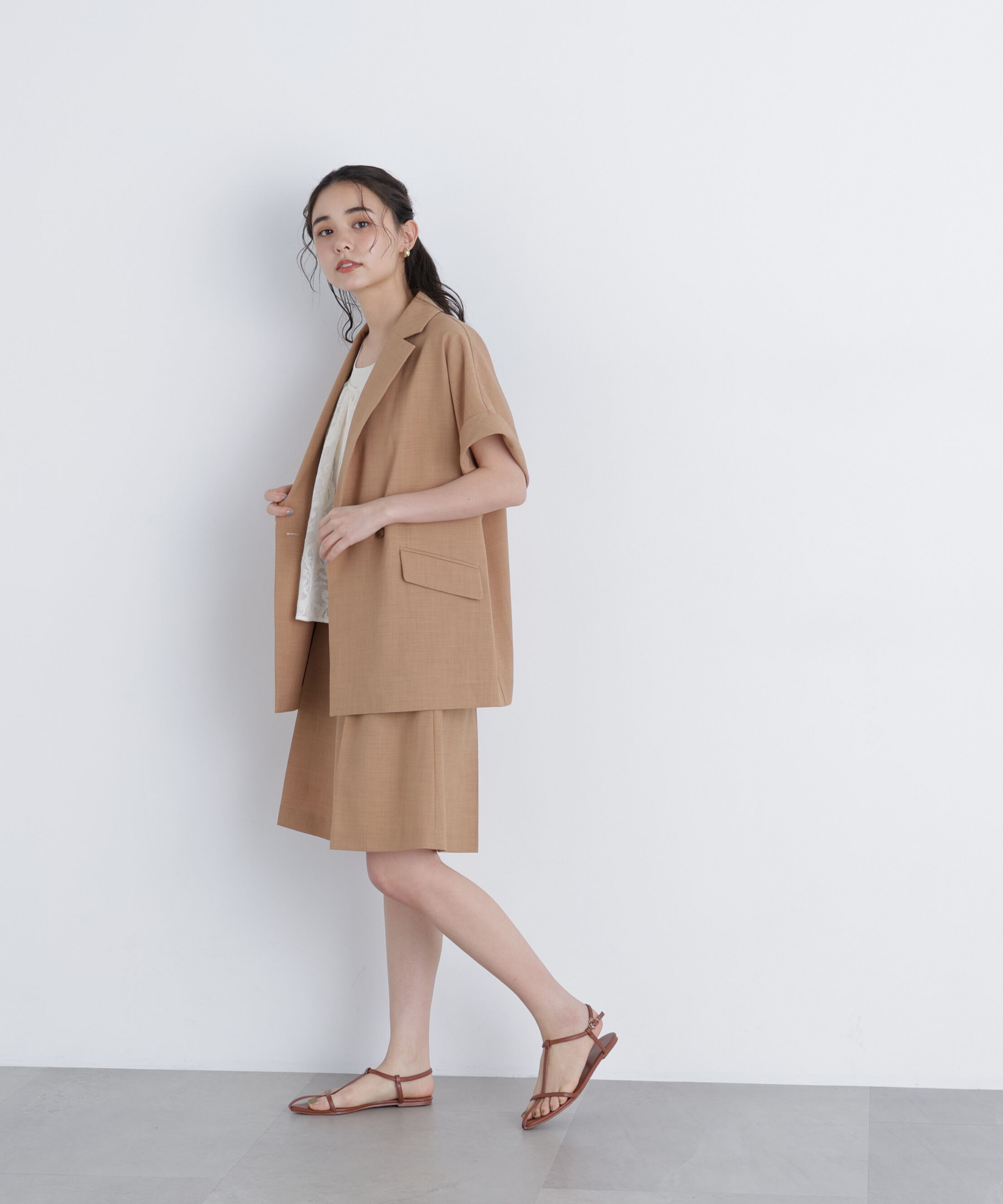  「リネンライク SETUP ハーフスリーブジャケット」|その他|