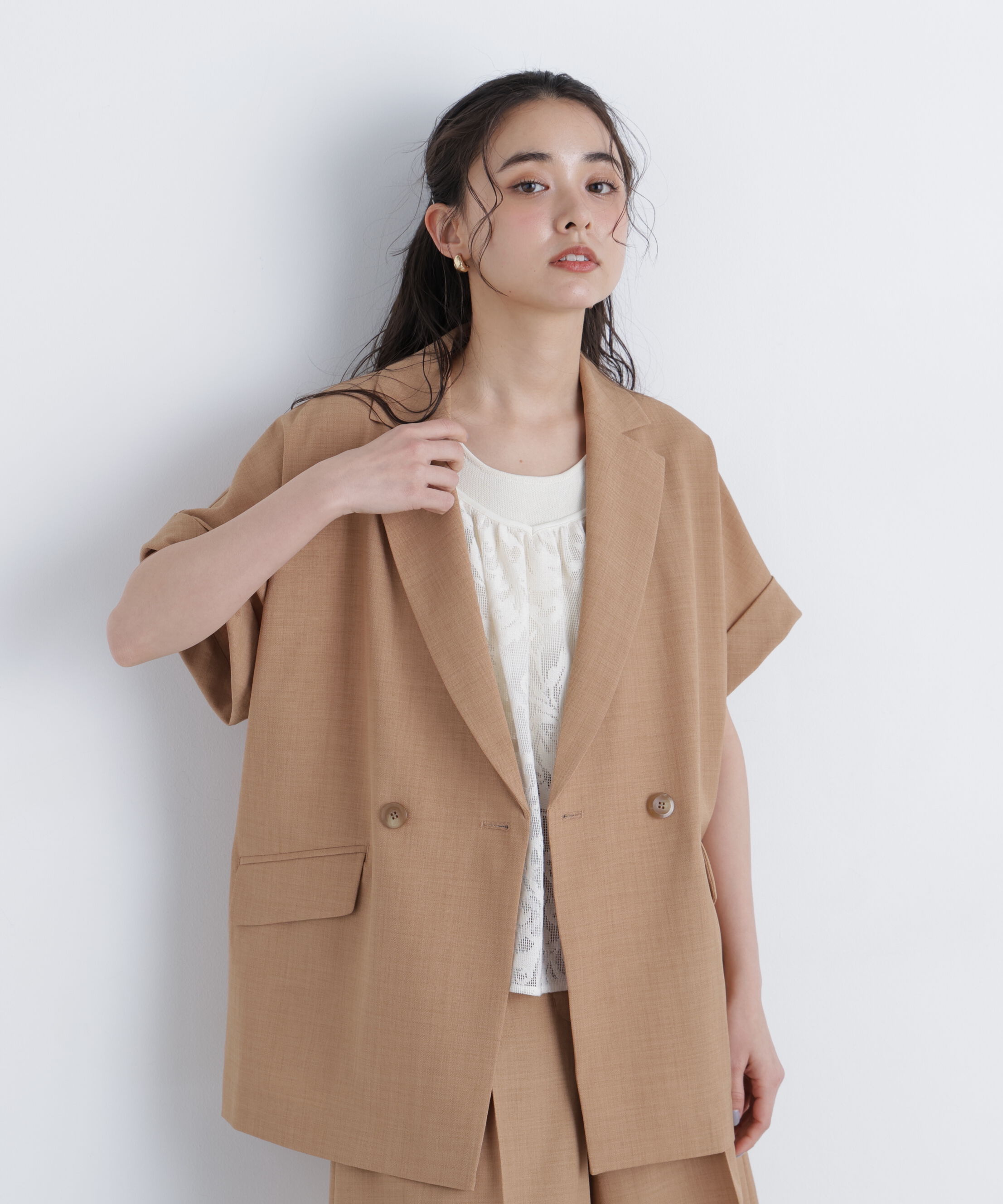  「リネンライク SETUP ハーフスリーブジャケット」|その他|