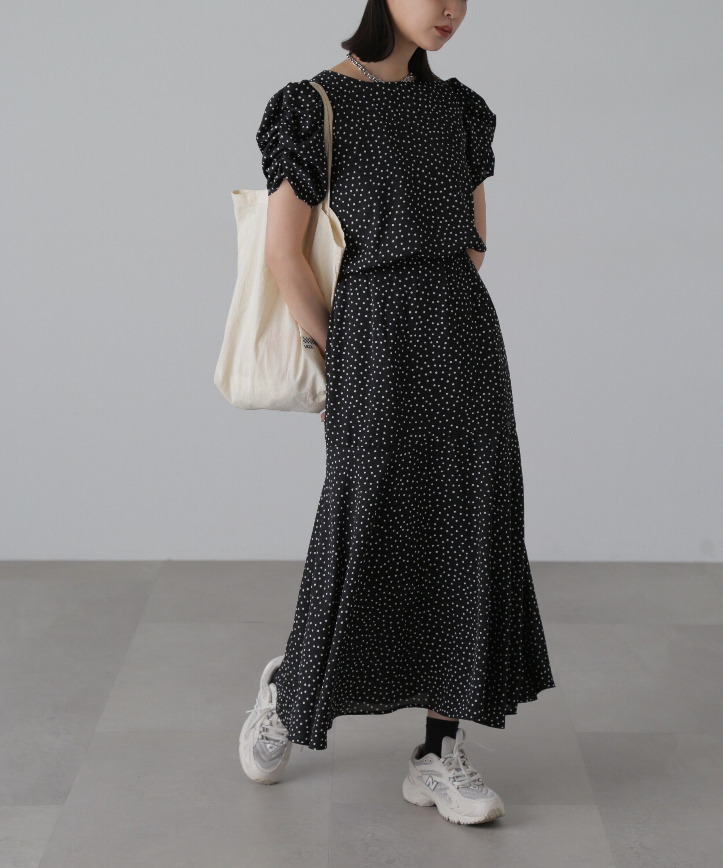  「ボリュームスリーブマーメイドワンピ―ス」|ワンピース|