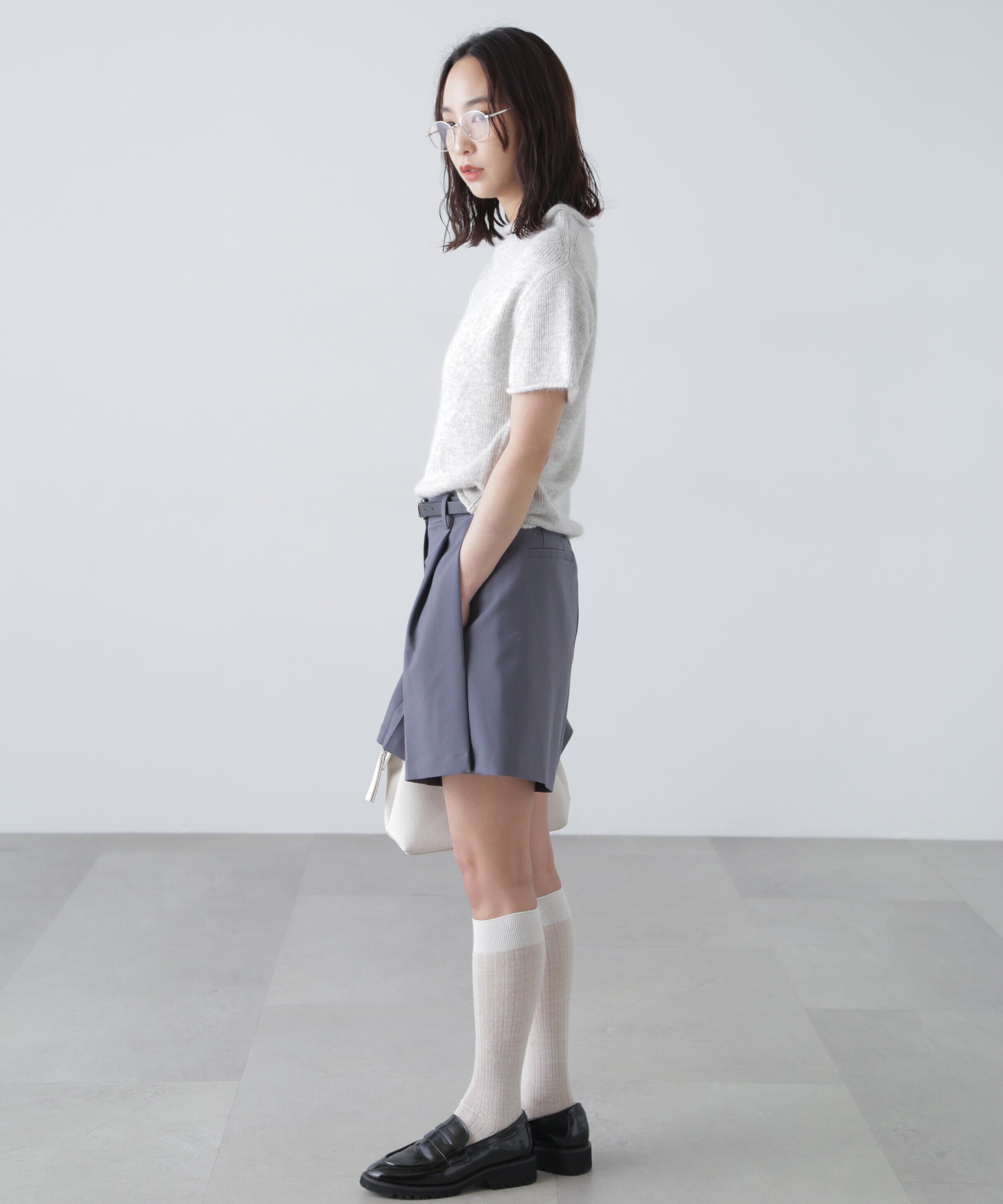  「アンゴラ混ハーフスリーブニット」|ニット・セーター|