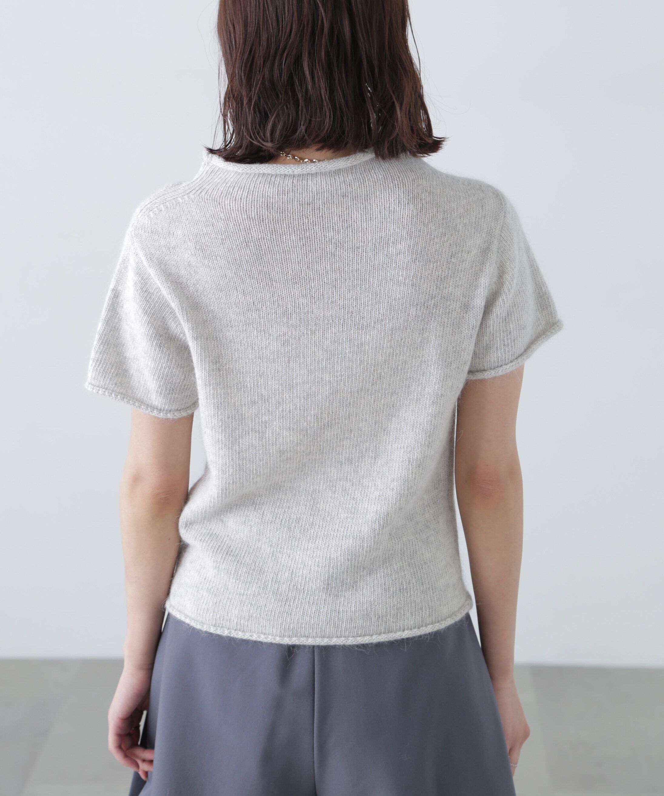  「アンゴラ混ハーフスリーブニット」|ニット・セーター|