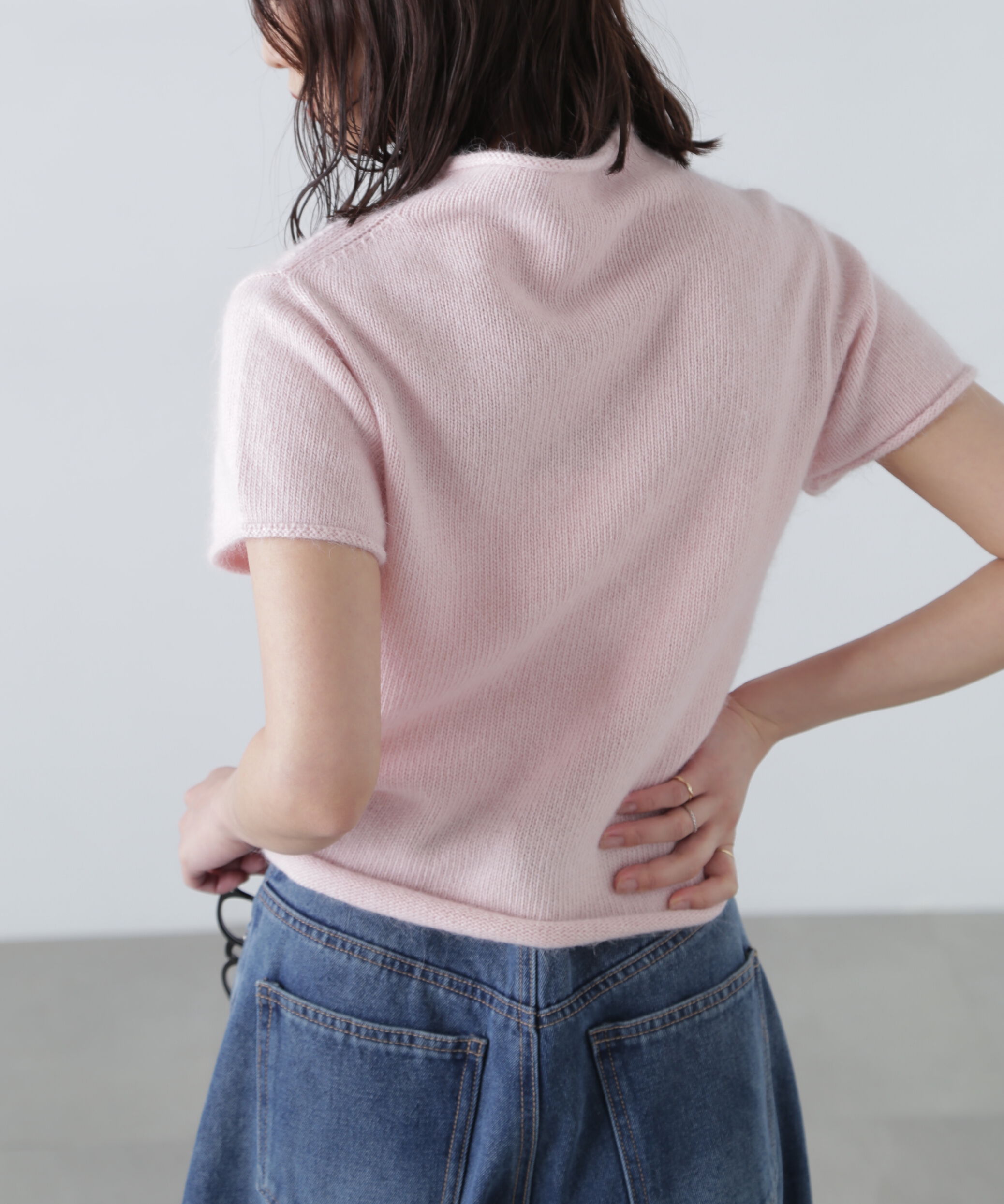  「アンゴラ混ハーフスリーブニット」|ニット・セーター|