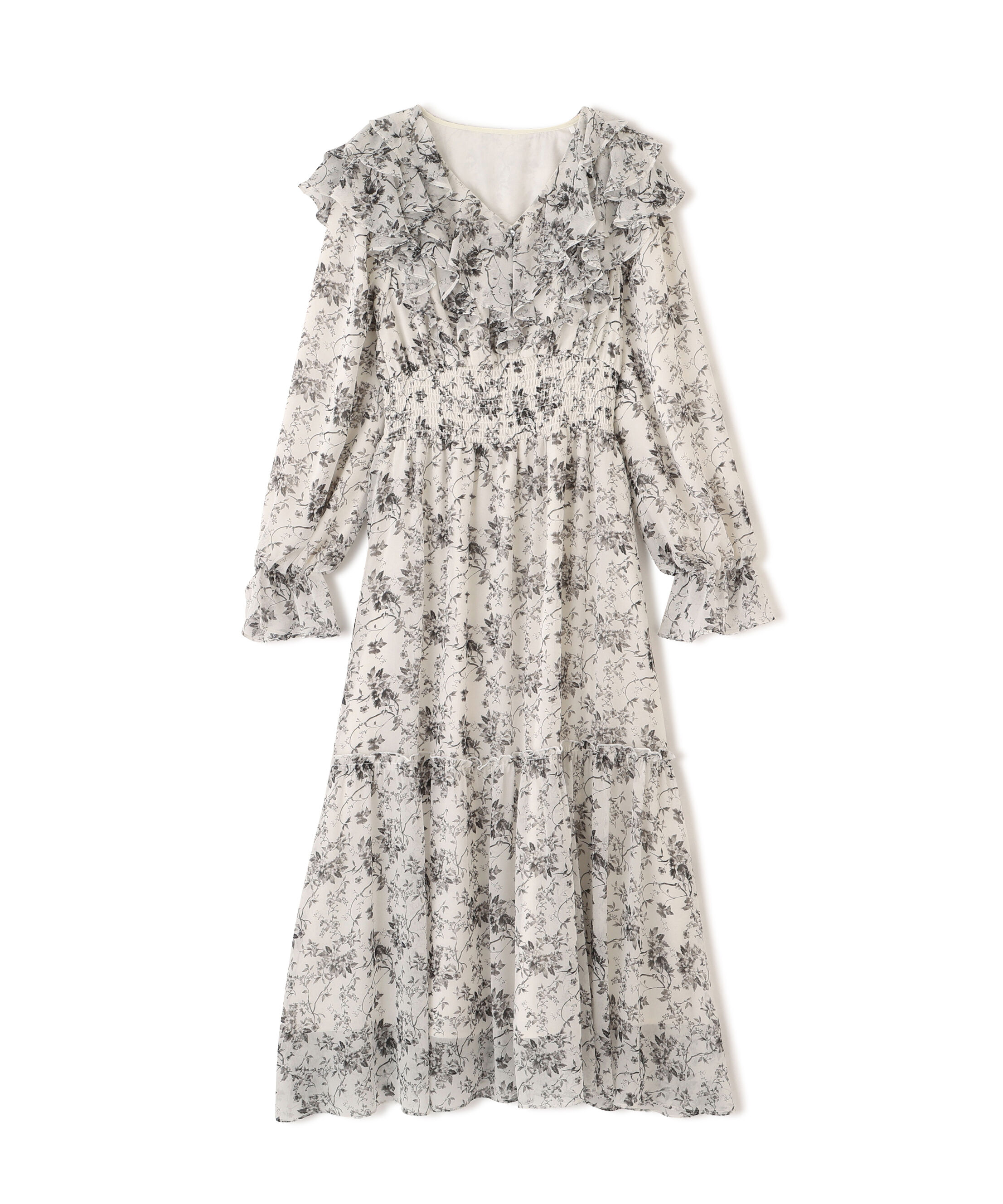  「花柄ボリュームフリルワンピース」|ワンピース|