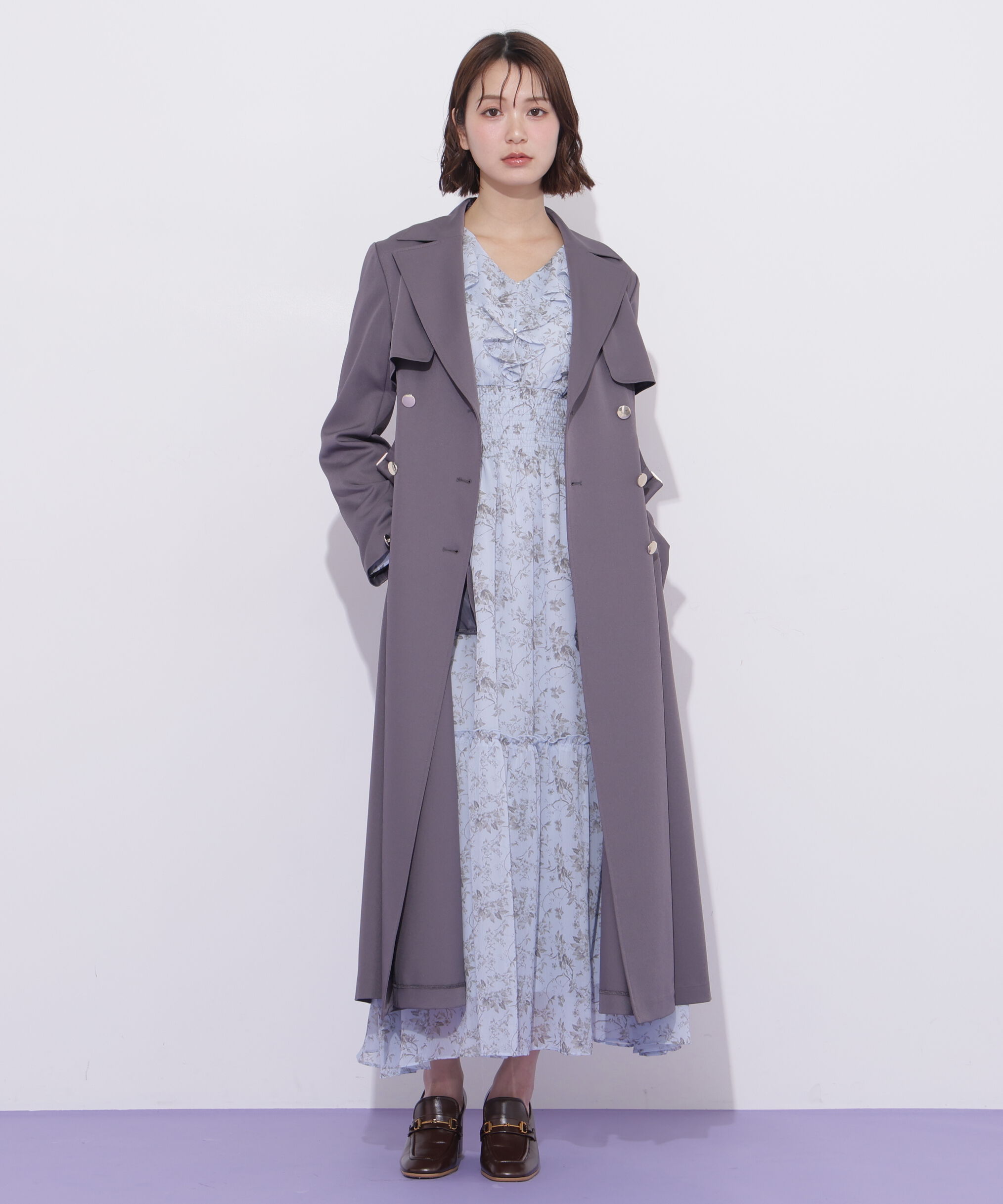  「花柄ボリュームフリルワンピース」|ワンピース|