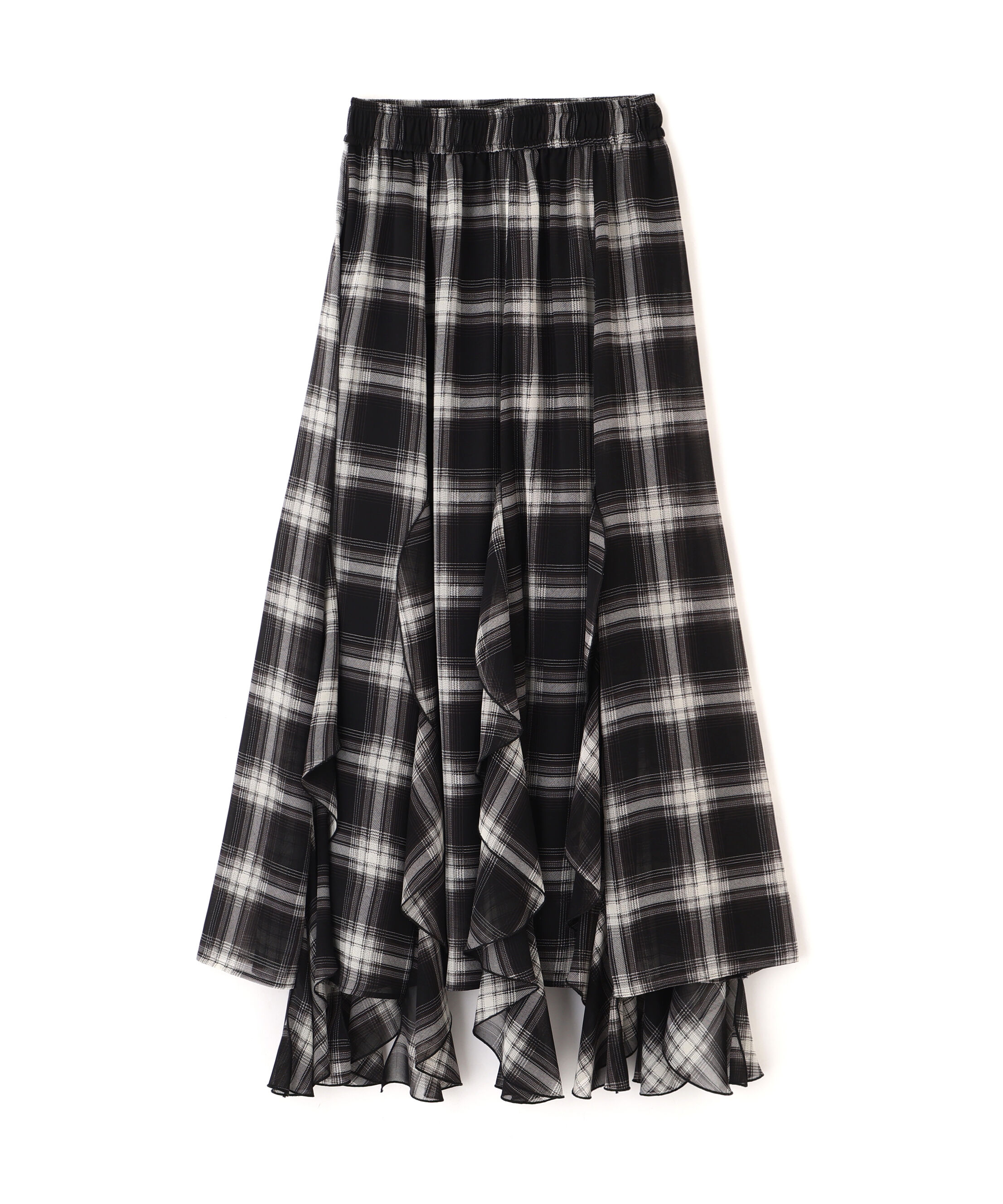  「シアーチェックラッフルフリルスカート」|スカート|