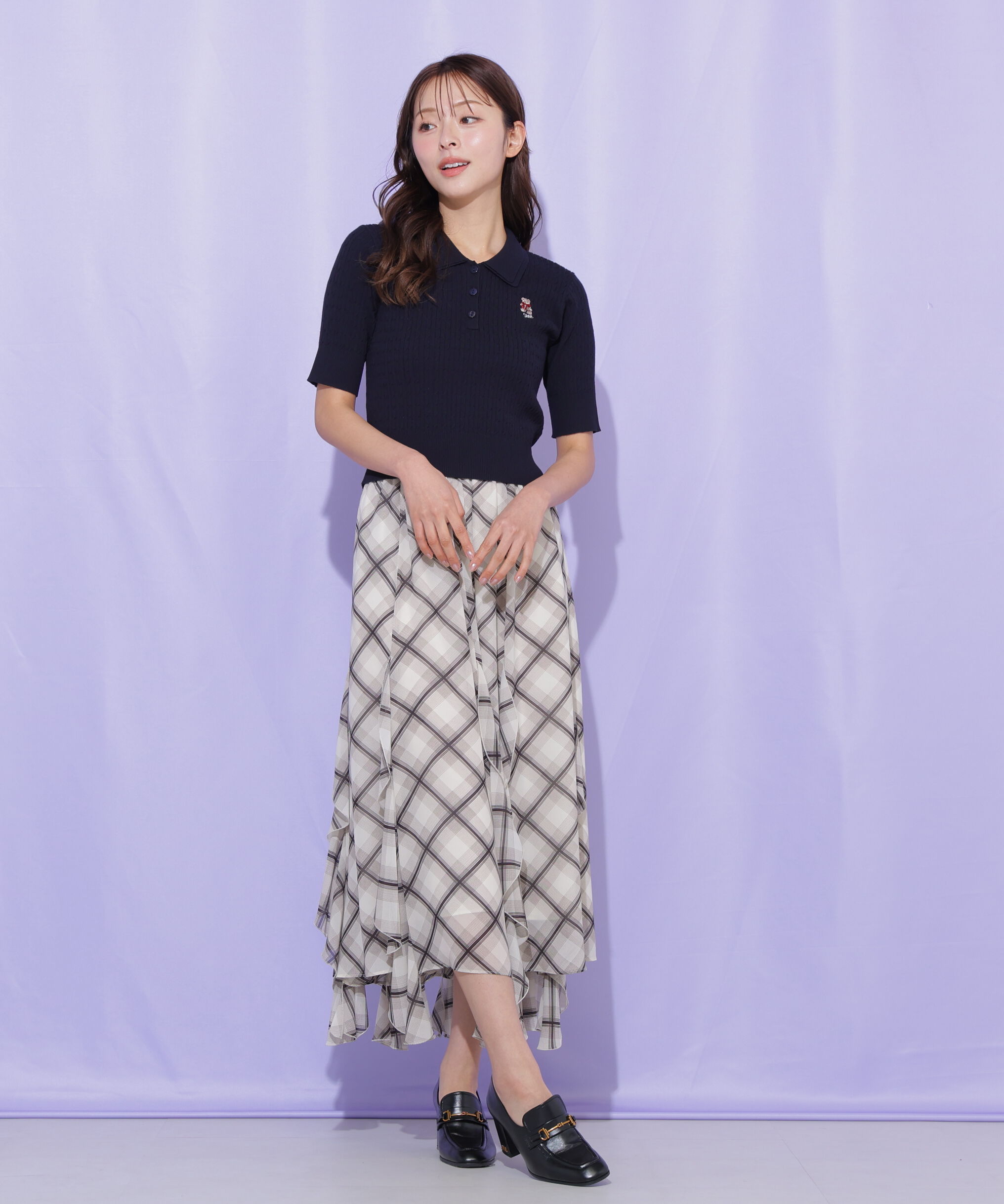  「シアーチェックラッフルフリルスカート」|スカート|