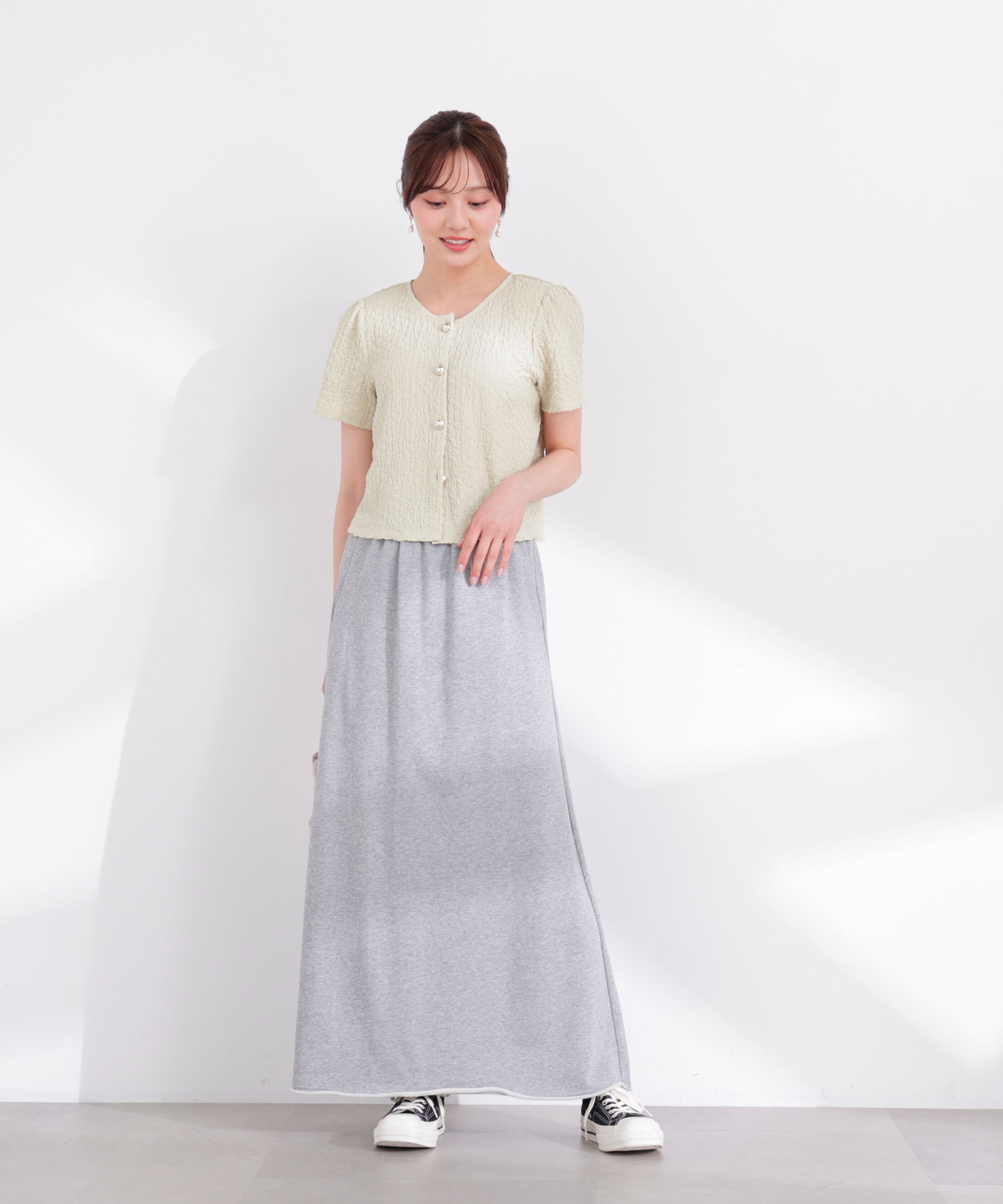 PROPORTION BODY DRESSING「〈a/mie〉裏毛ナロースカート 26SS」|スカート|