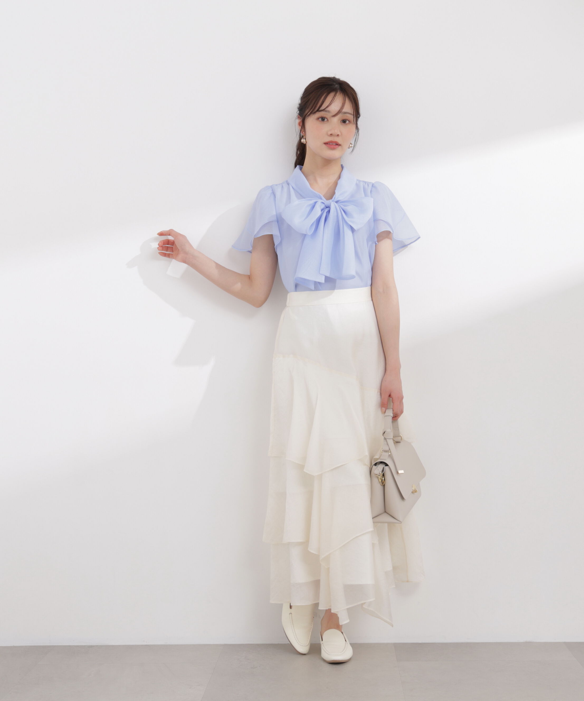 PROPORTION BODY DRESSING「ランダムティアードシアースカート 26SS」|スカート|エクリュ1