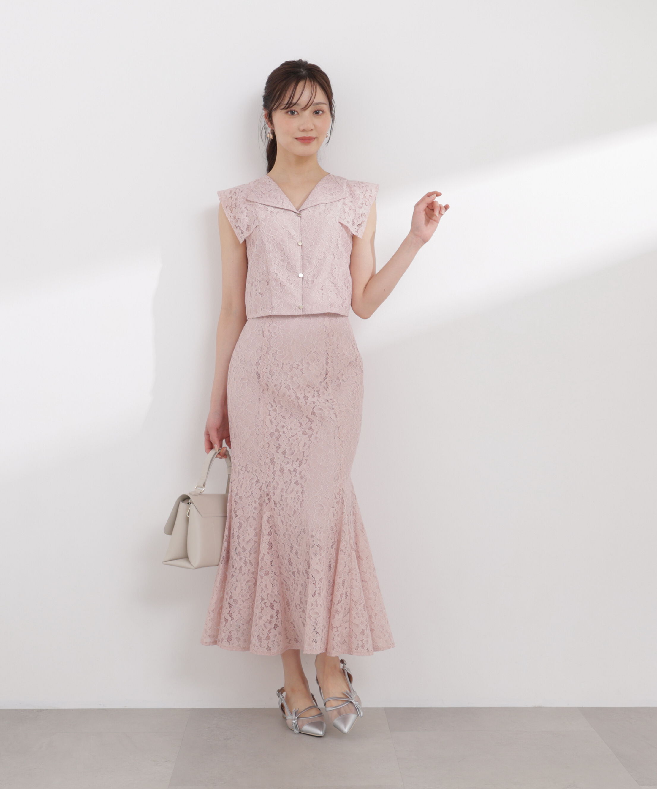 PROPORTION BODY DRESSING「レースマーメイドスカート 26SS」|スカート|ピンク