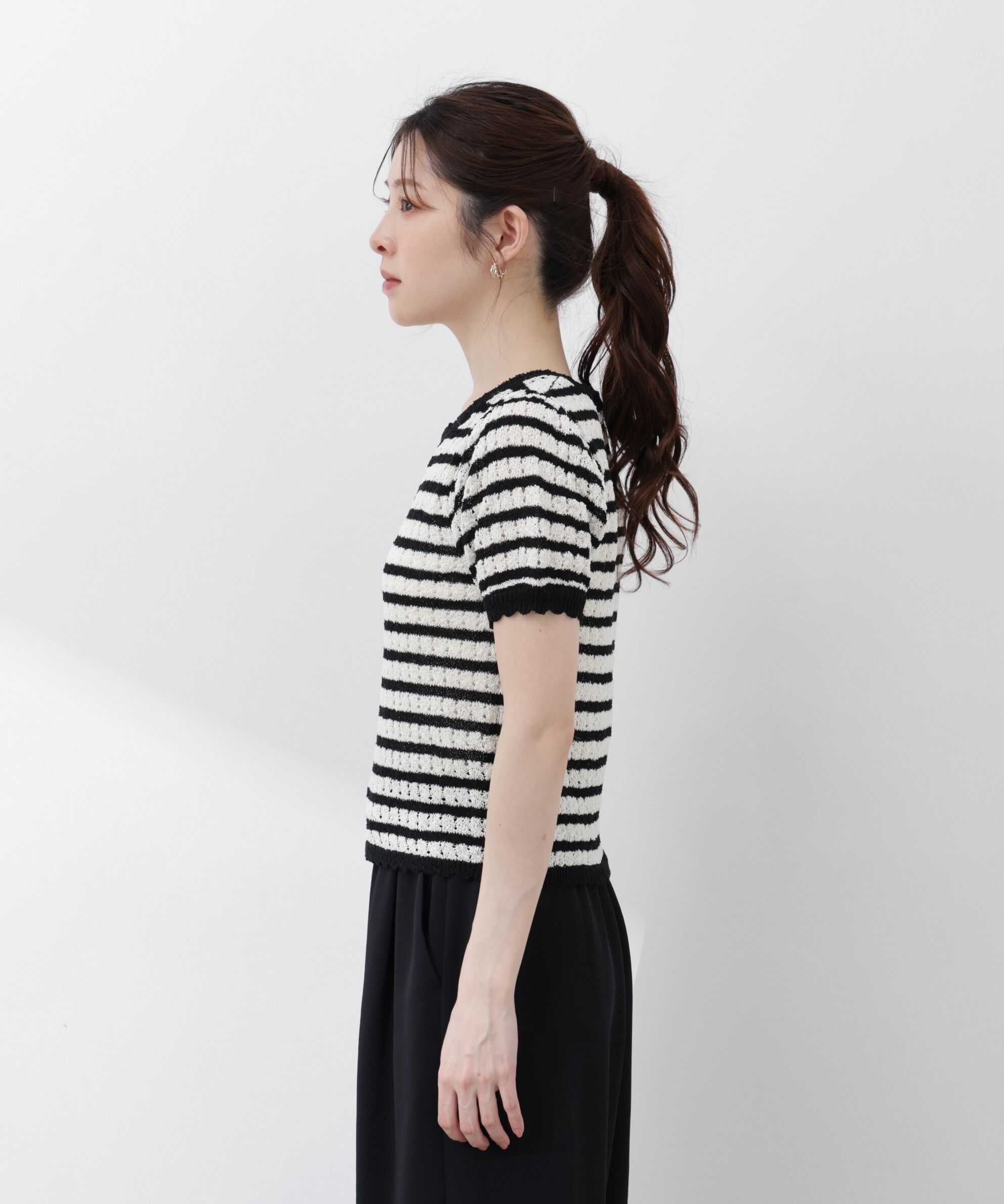 PROPORTION BODY DRESSING「ヘンリーネック透かし編みニット 26SS」|ニット・セーター|