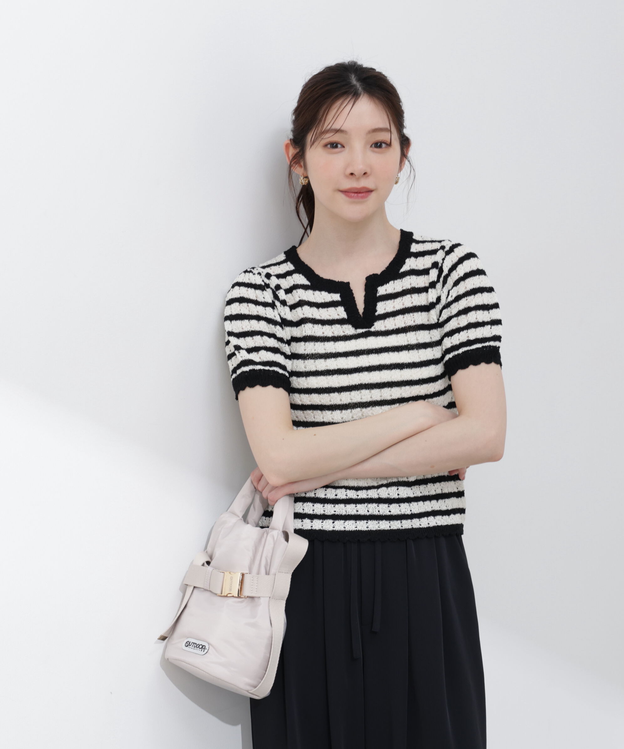 PROPORTION BODY DRESSING「ヘンリーネック透かし編みニット 26SS」|ニット・セーター|