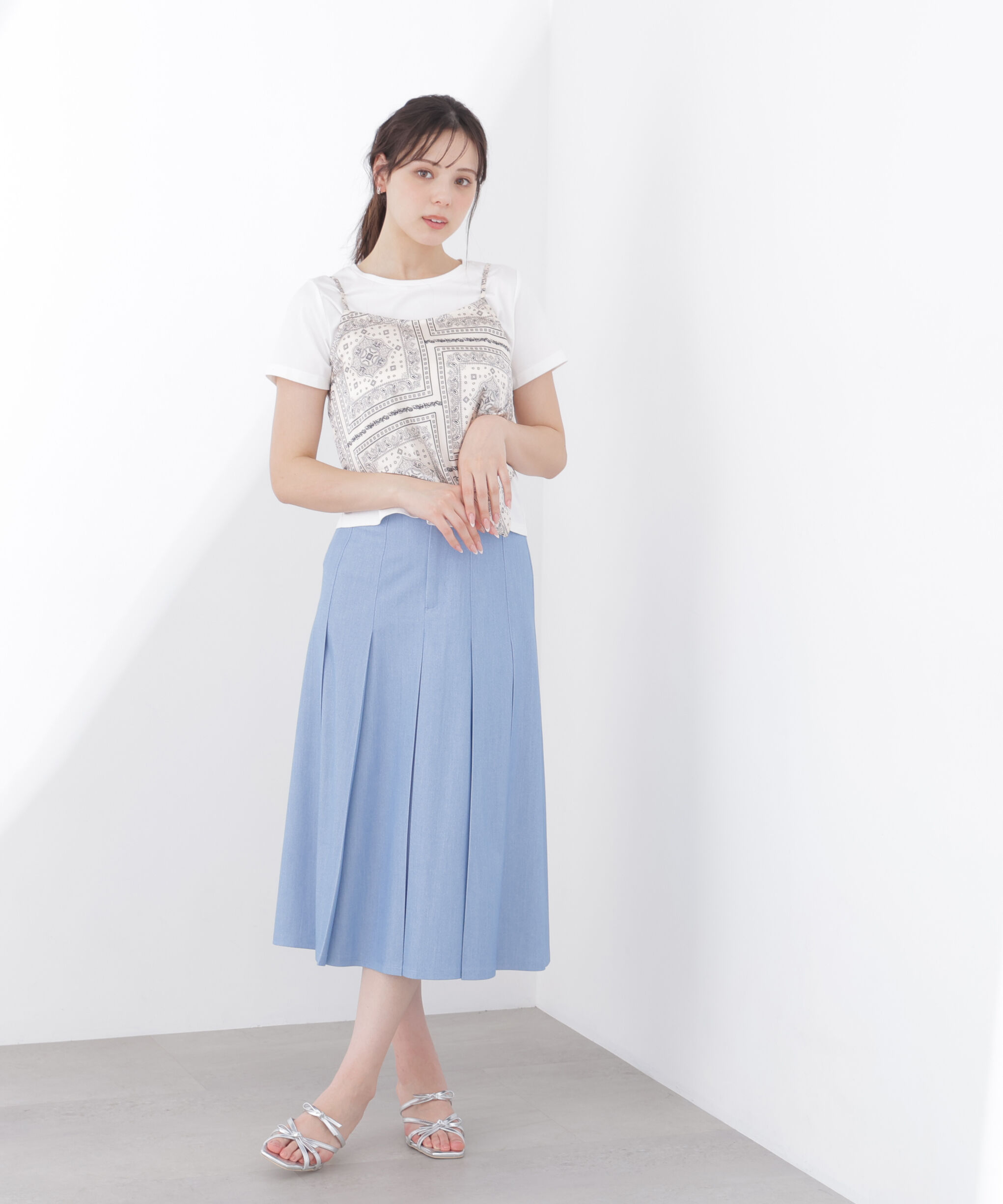 PROPORTION BODY DRESSING「《EDIT COLOGNE》デニムライクプリーツスカート 26SS」|スカート|