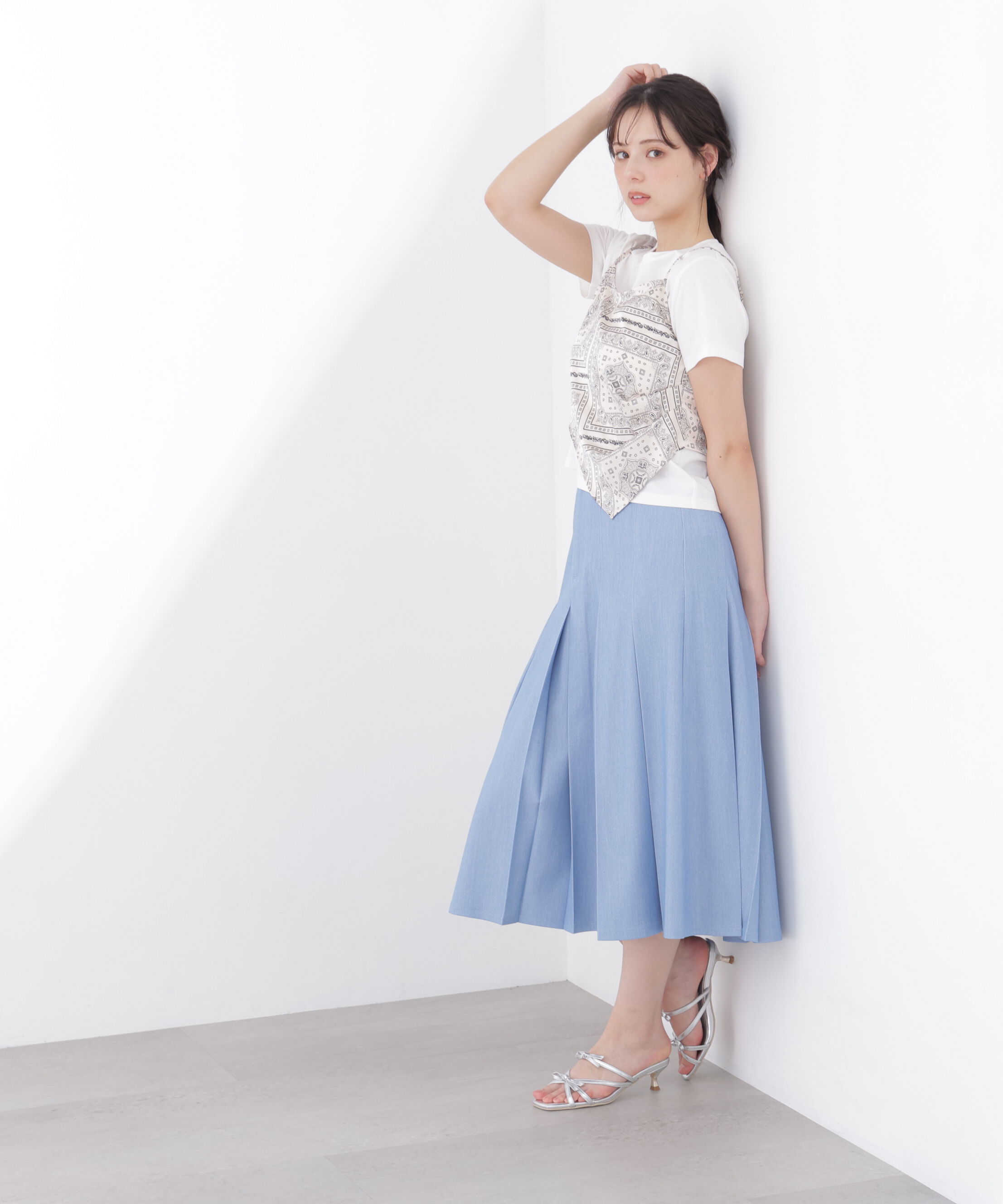 PROPORTION BODY DRESSING「《EDIT COLOGNE》デニムライクプリーツスカート 26SS」|スカート|