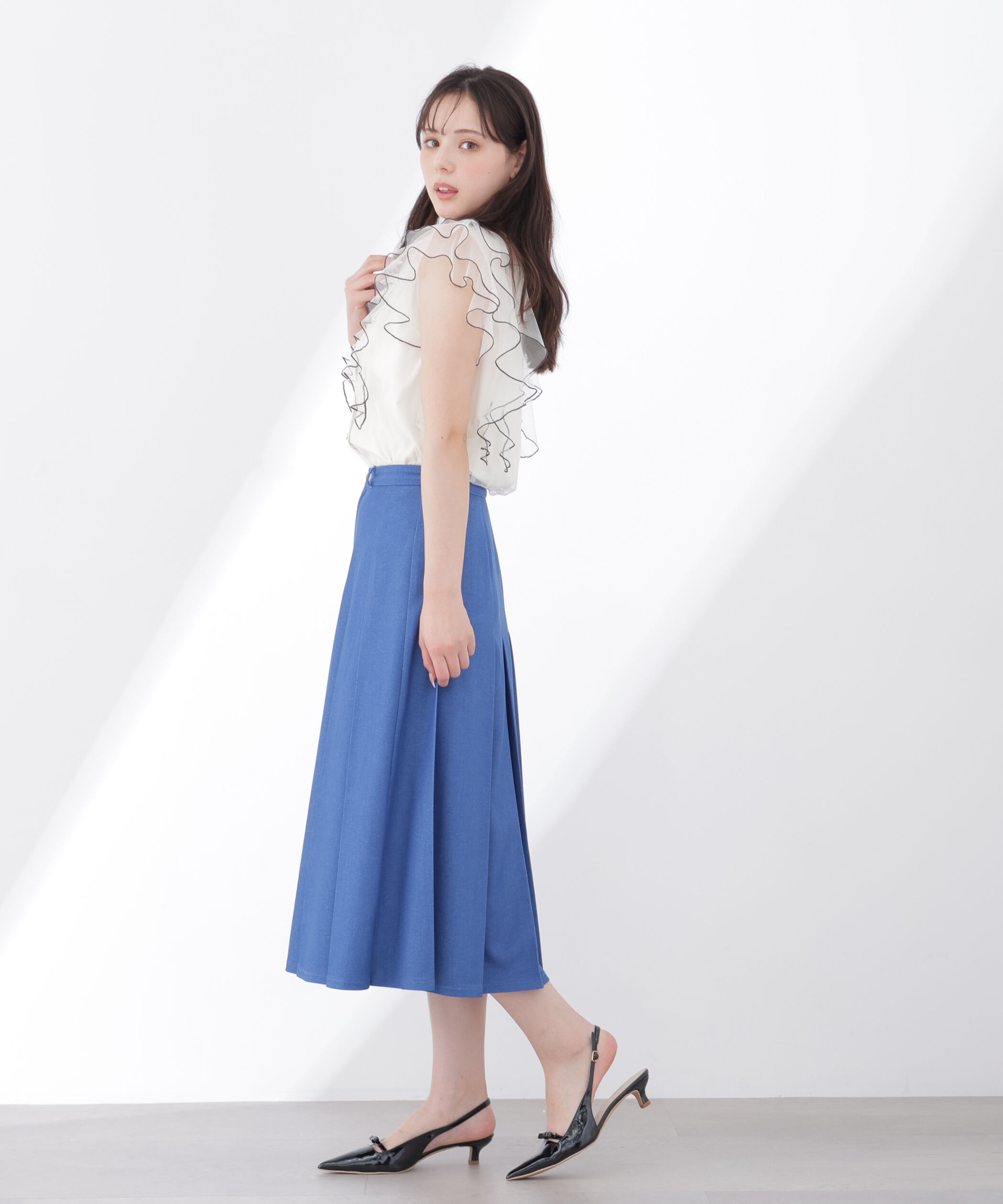 PROPORTION BODY DRESSING「《EDIT COLOGNE》デニムライクプリーツスカート 26SS」|スカート|