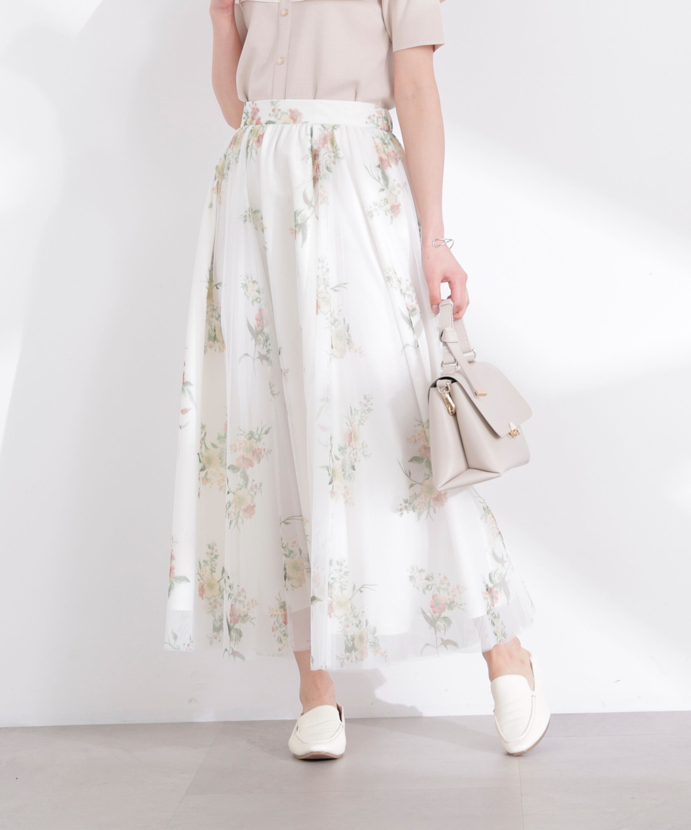 PROPORTION BODY DRESSING「花柄チュールスカート 26SS」|スカート|