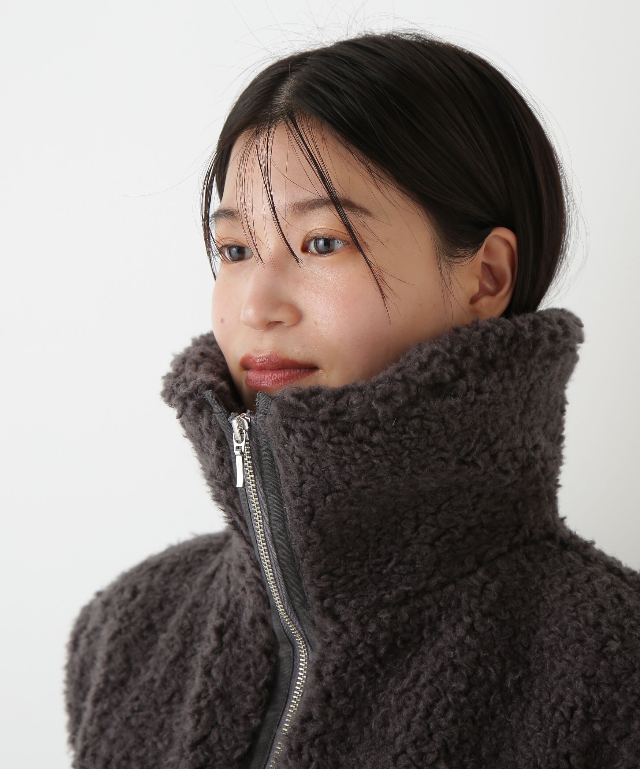  「◆フェイクボアコクーンジレ」|ブルゾン・スタジャン|