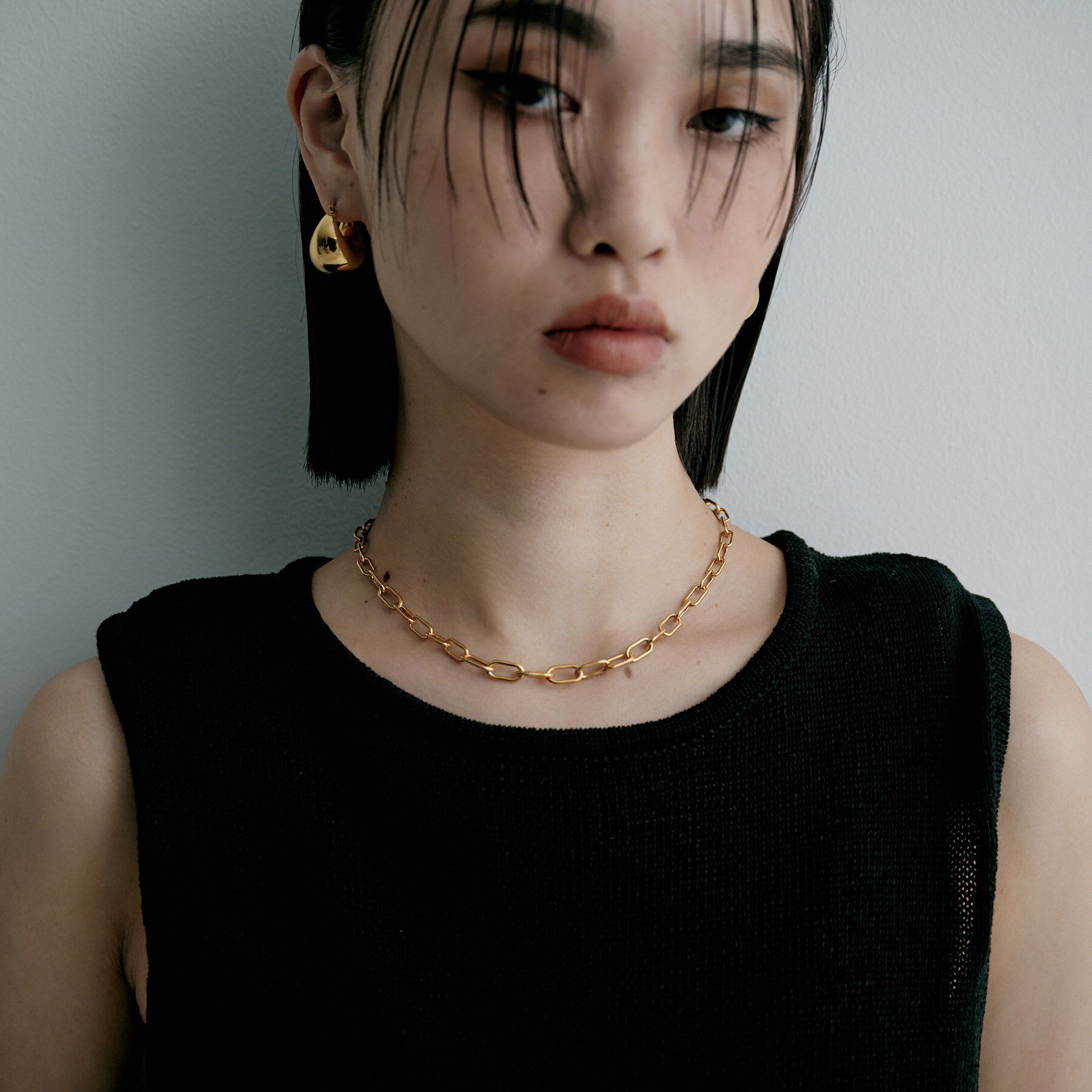 COCOSHNIK ONKITSCH「シルバー デザインチェーン ケーブルグラデーションネックレスGP」|ネックレス|