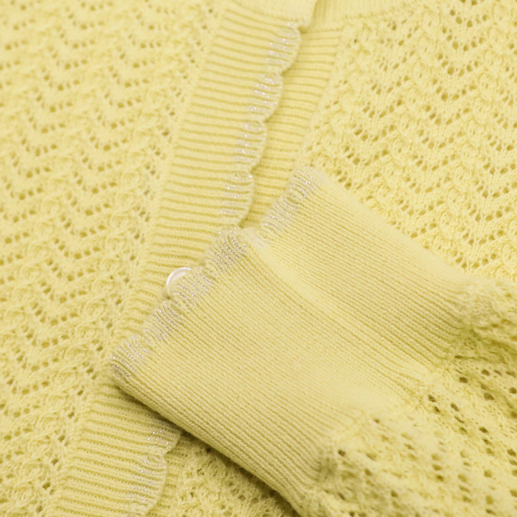 SHOO･LA･RUE「編み柄が上品 ラメ配色透かし編みカーディガン」|カーディガン|