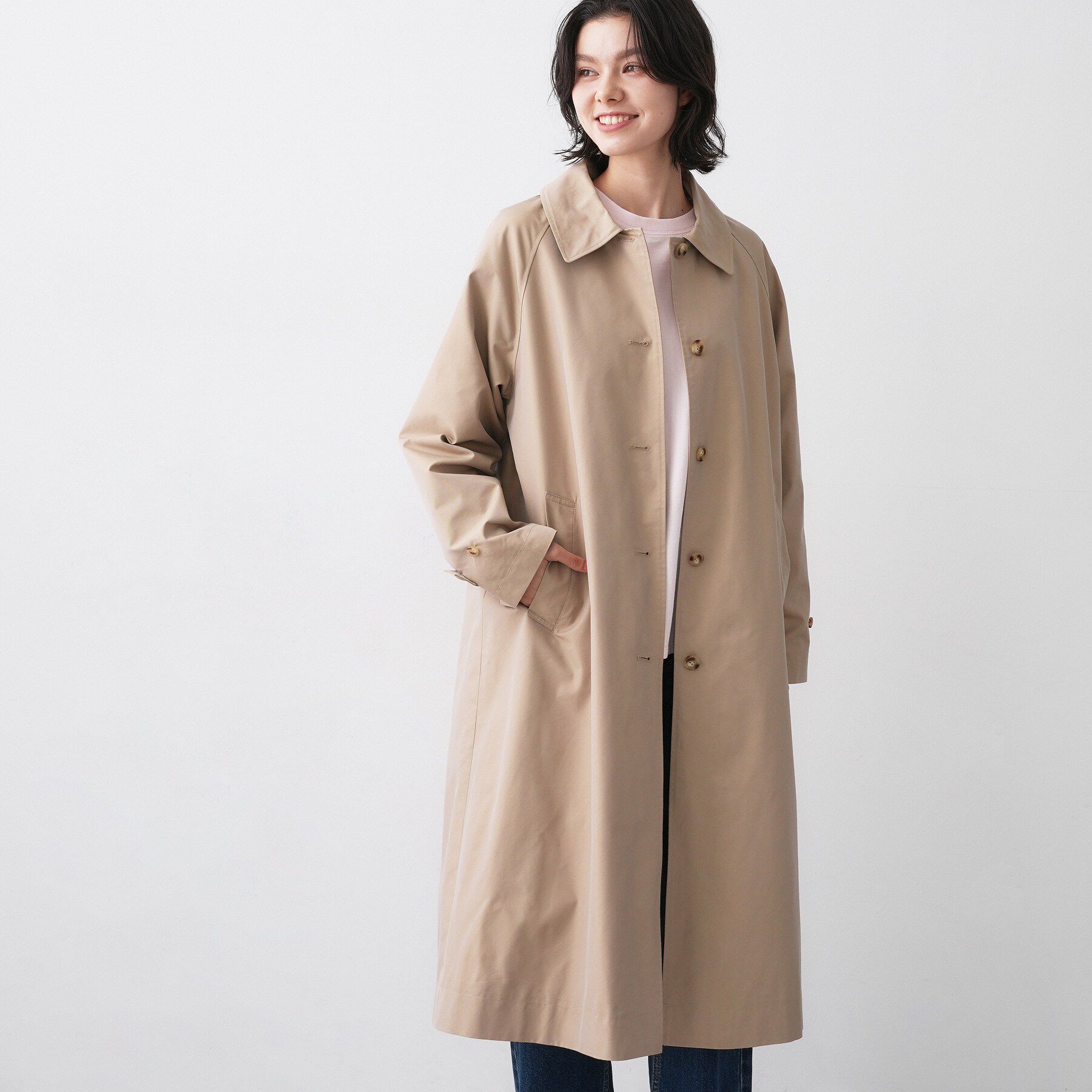 Dessin「シャンブレースプリングコート」|ステンカラーコート|キャメルブラウン(0