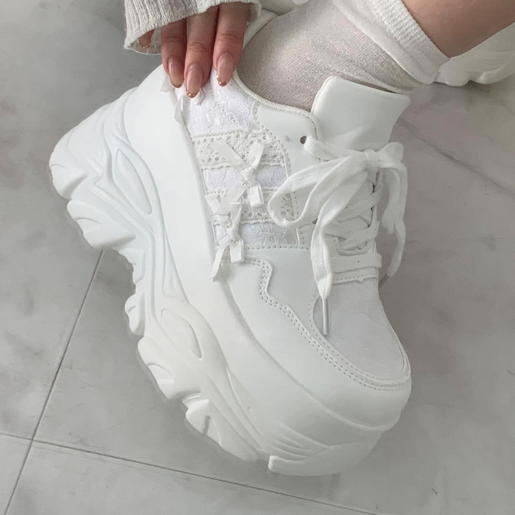 csT&P「リボンレース 厚底スニーカー」|スニーカー|ホワイト(001)