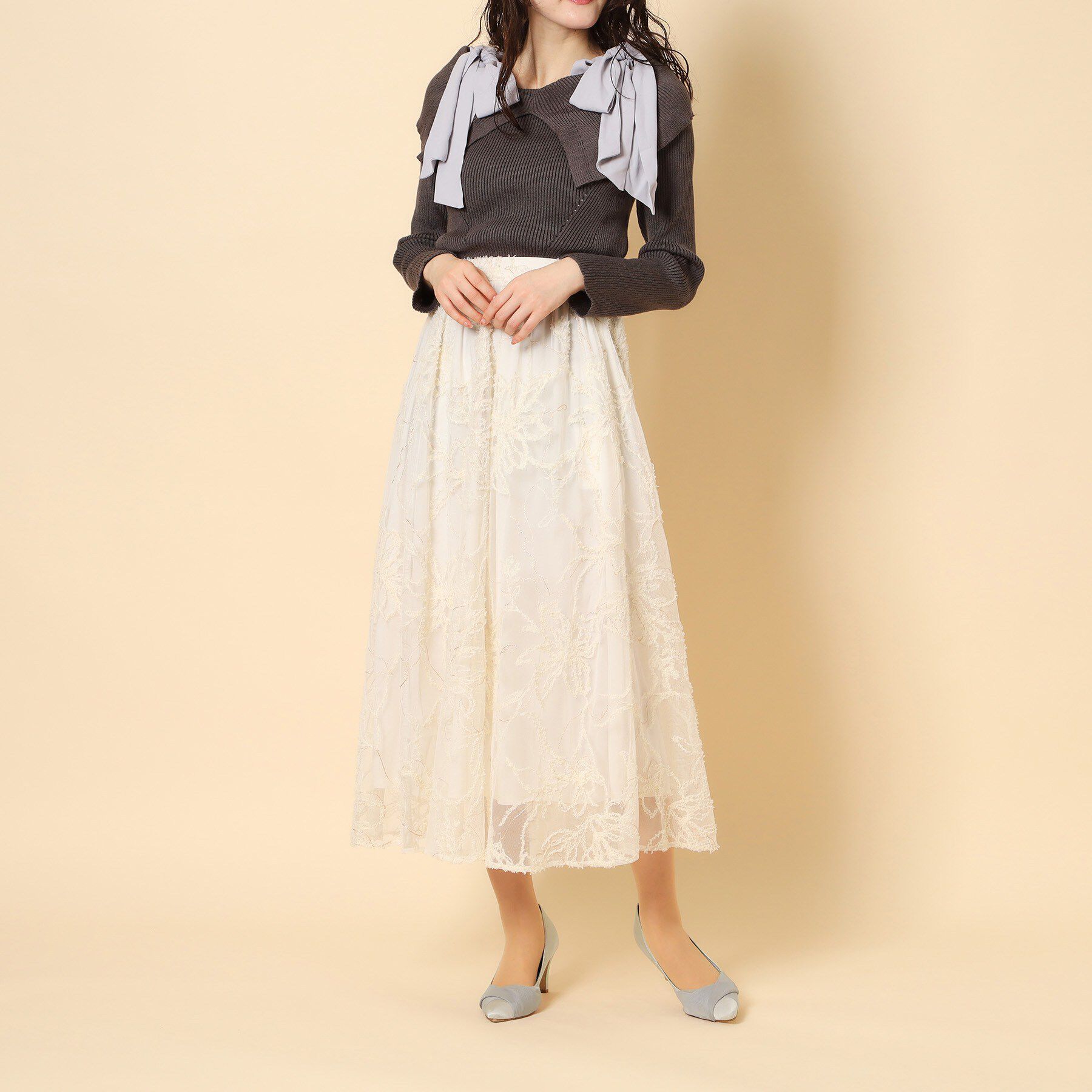 ESPERANZA「クロスシフォンリボンパンプス」|パンプス|