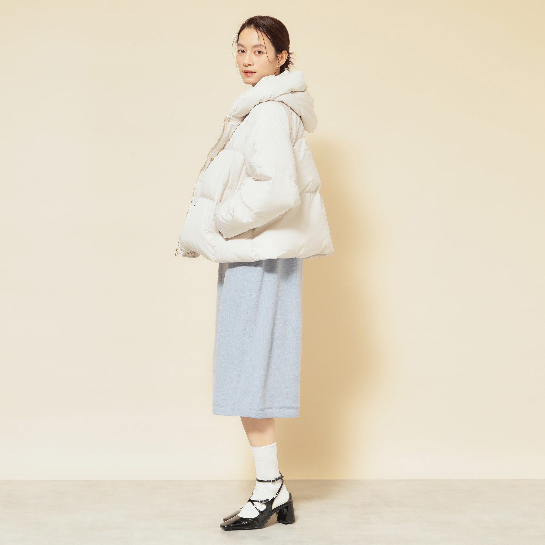 SunaUna「【プリーツレイヤードピュアダウン】」|ダウン|