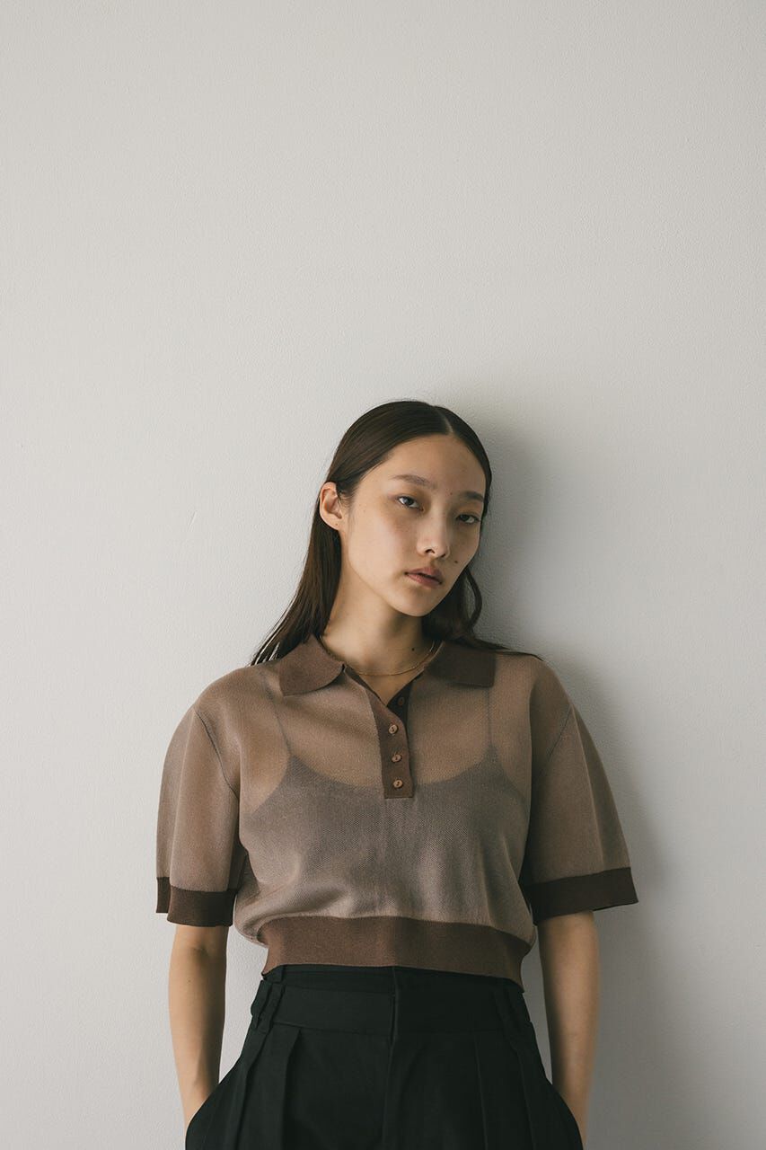 STYLEMIXER「シアーフォルムポロニット」|ニット・セーター|BEG