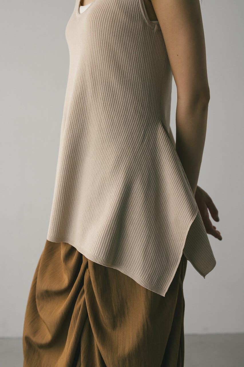 STYLEMIXER「ヘムアシンメトリーニットトップ」|タンクトップ|