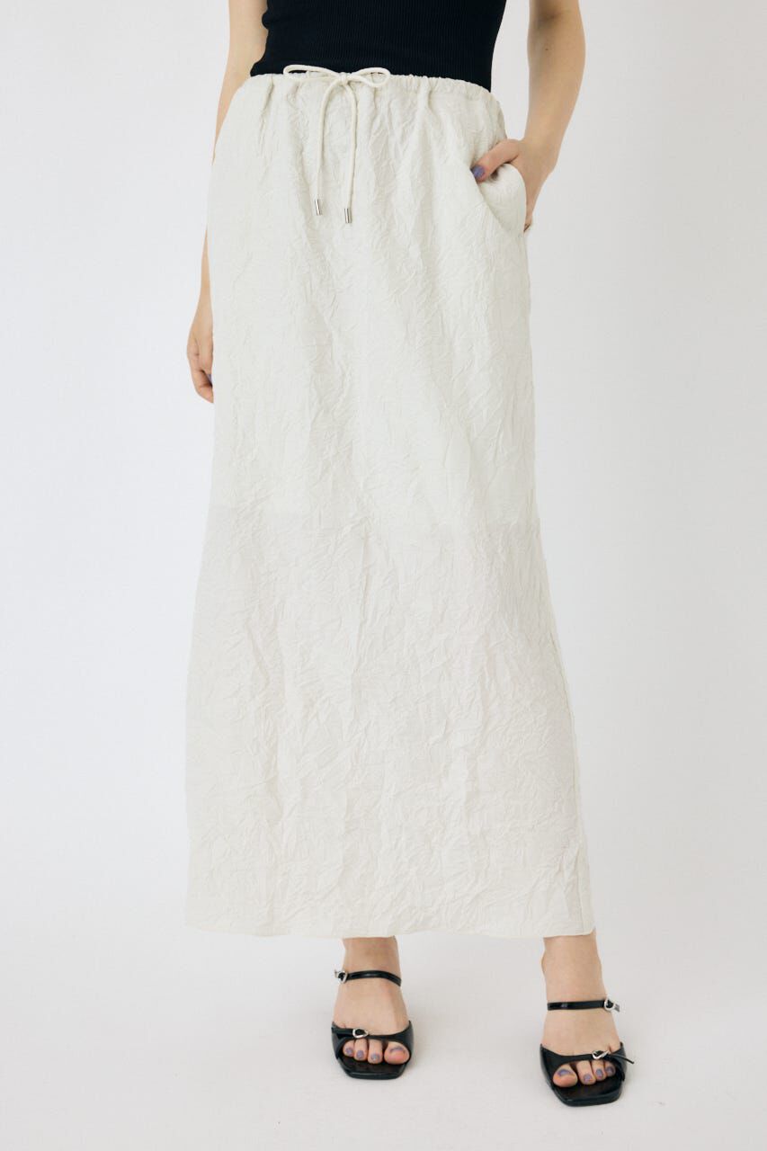MOUSSY「CRINKLED SATIN スカート」|スカート|O/WHT1